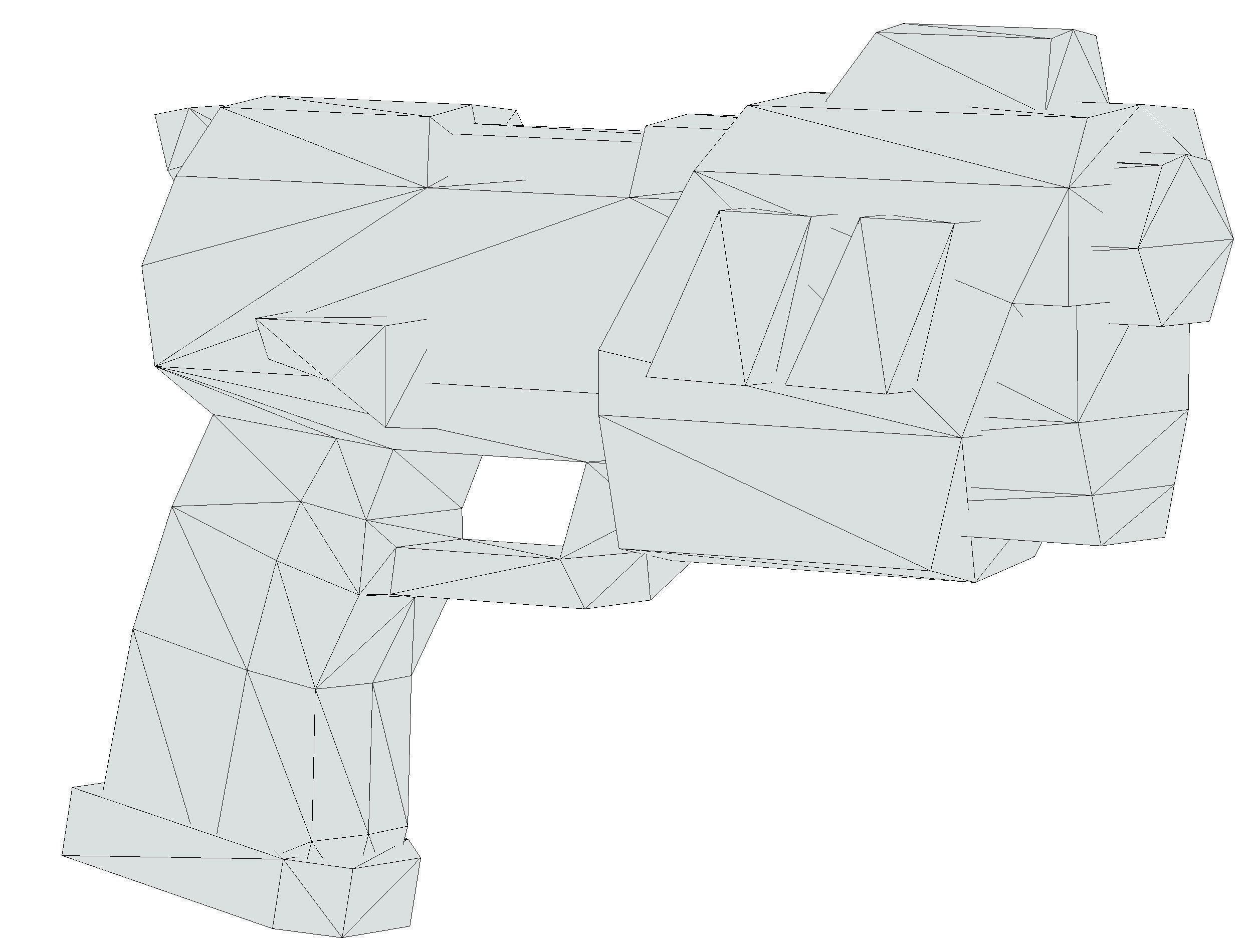 Cartoon Sci-Fi Cyborg Drone Heavy Machine Gunner Low-poly 3D model_56