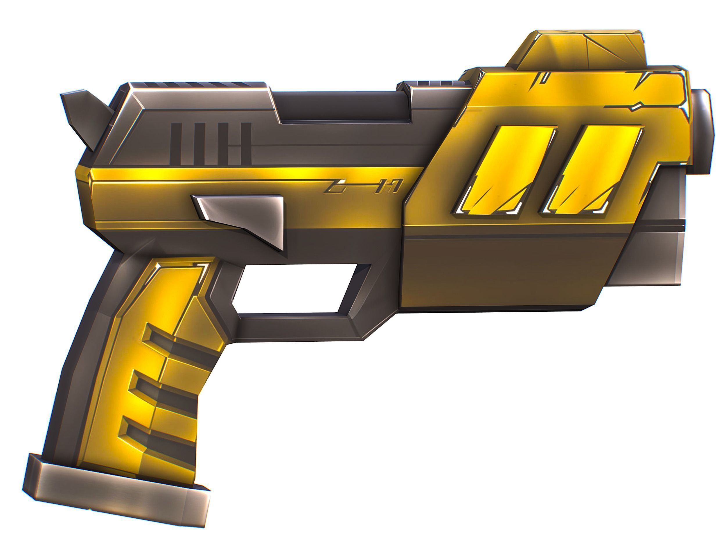 Cartoon Sci-Fi Cyborg Drone Heavy Machine Gunner Low-poly 3D model_48