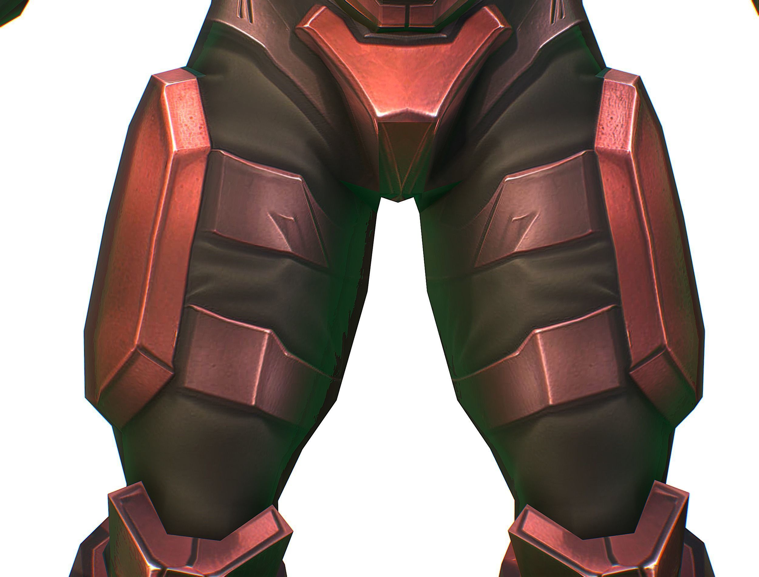 Cartoon Sci-Fi Cyborg Drone Heavy Machine Gunner Low-poly 3D model_23