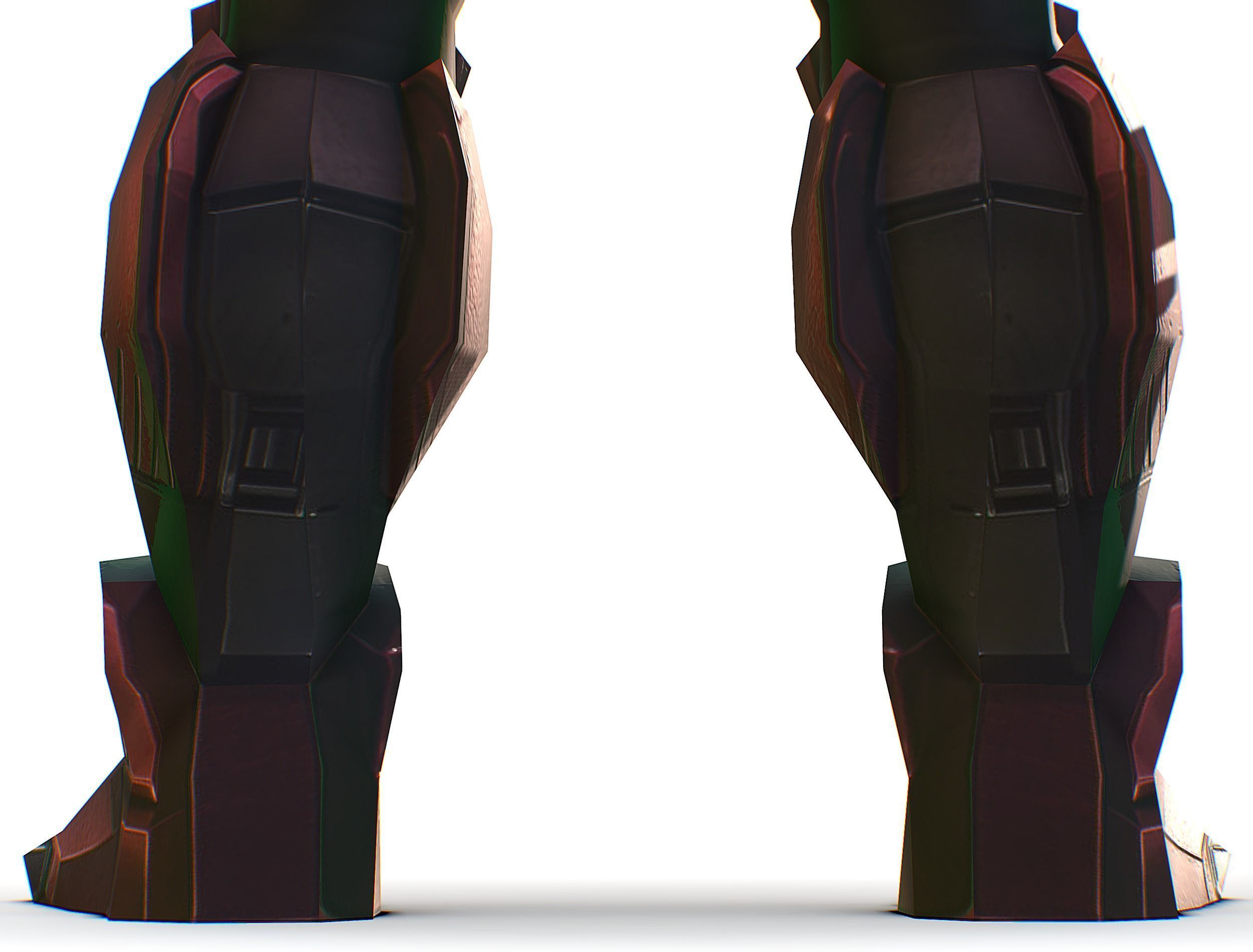 Cartoon Sci-Fi Cyborg Drone Heavy Machine Gunner Low-poly 3D model_32