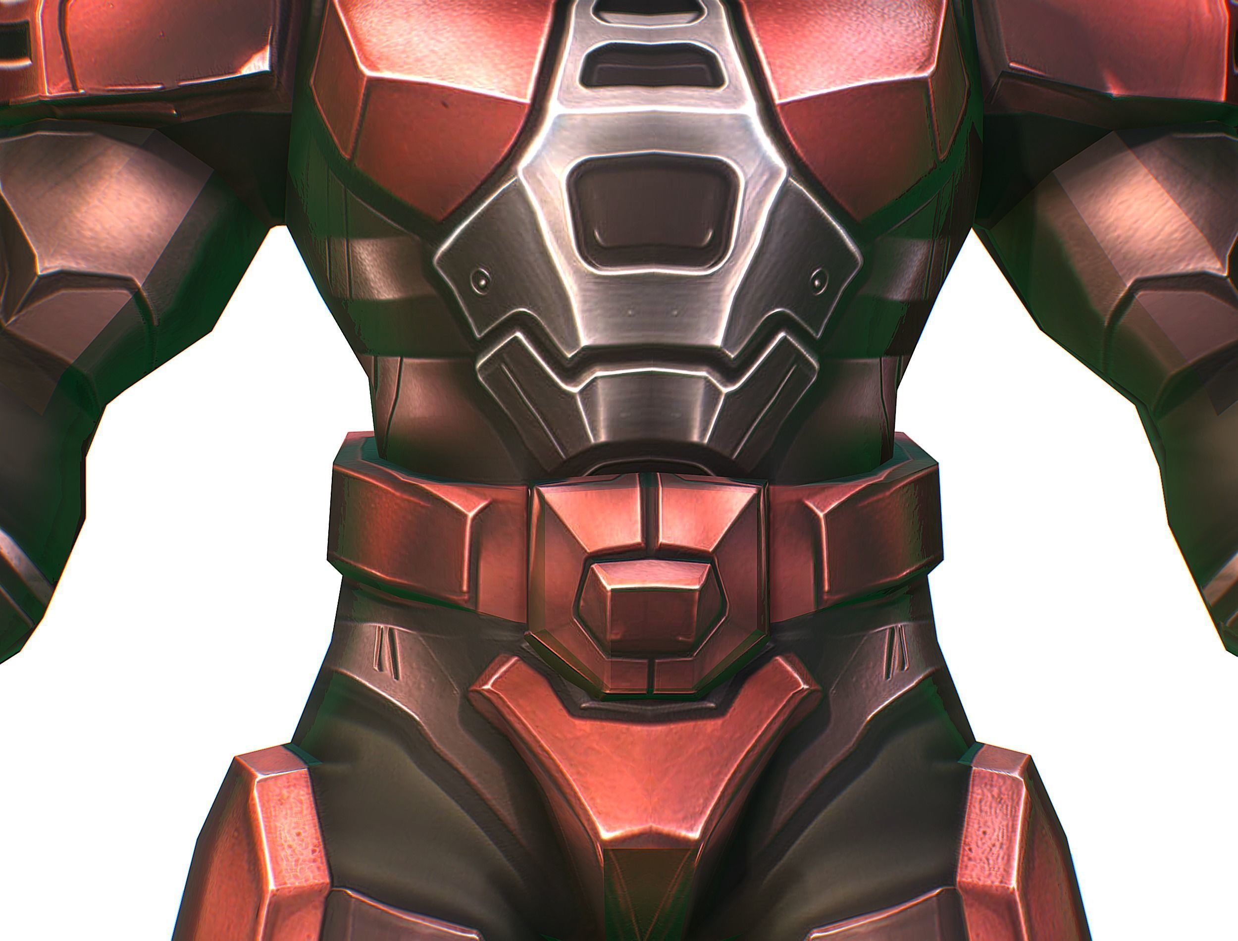 Cartoon Sci-Fi Cyborg Drone Heavy Machine Gunner Low-poly 3D model_20