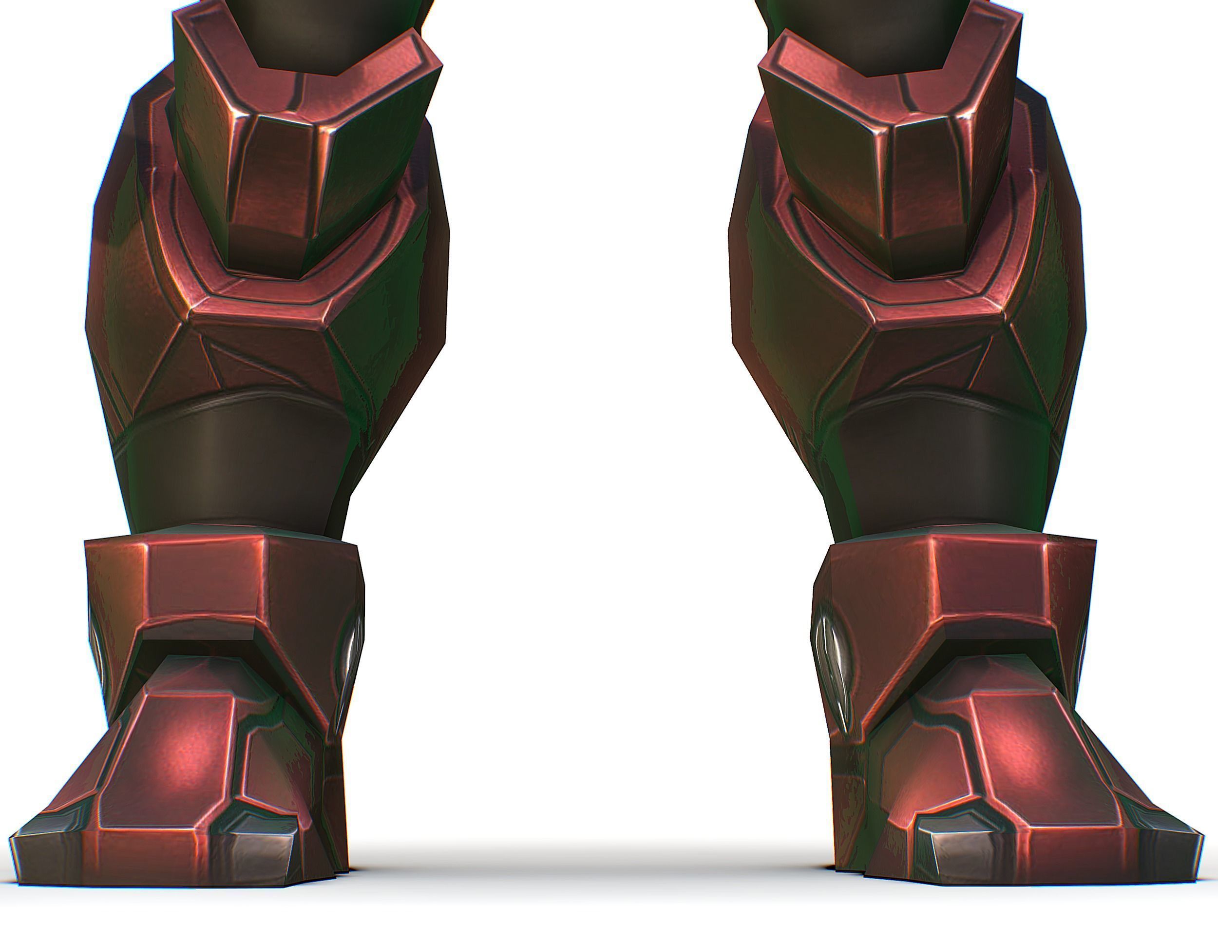 Cartoon Sci-Fi Cyborg Drone Heavy Machine Gunner Low-poly 3D model_25