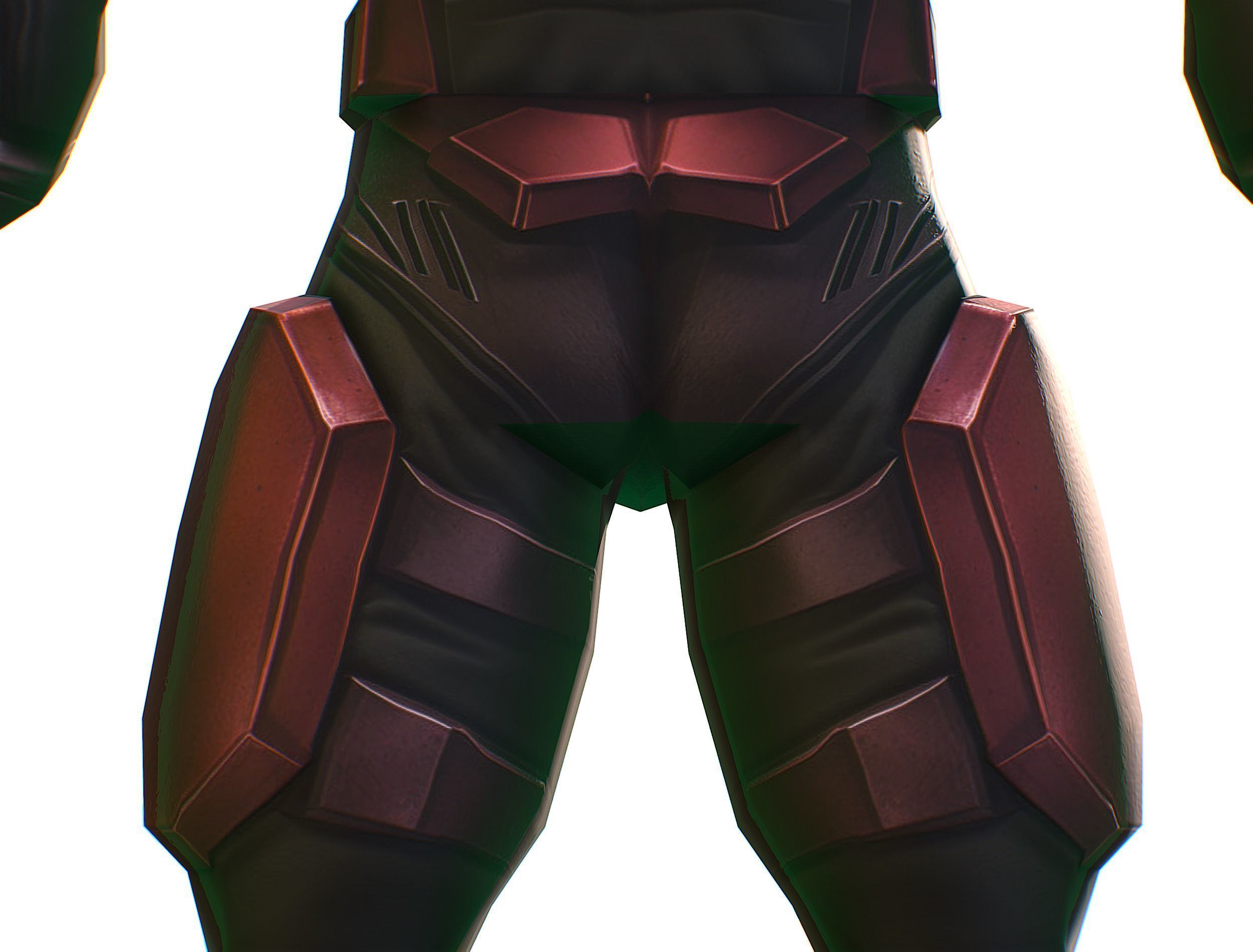 Cartoon Sci-Fi Cyborg Drone Heavy Machine Gunner Low-poly 3D model_30