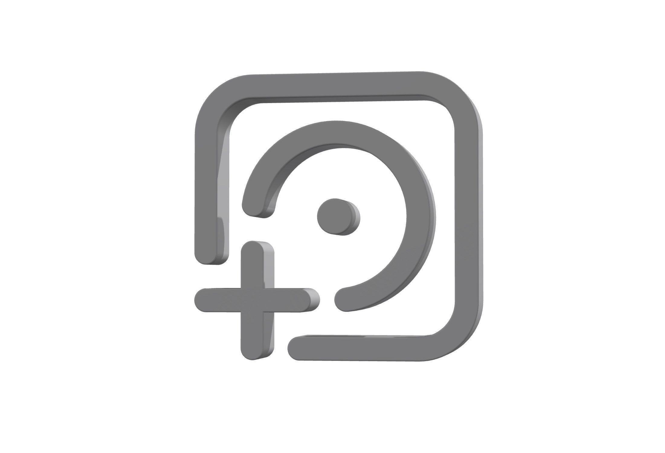 3d album circle plus Low-poly 3D model_1