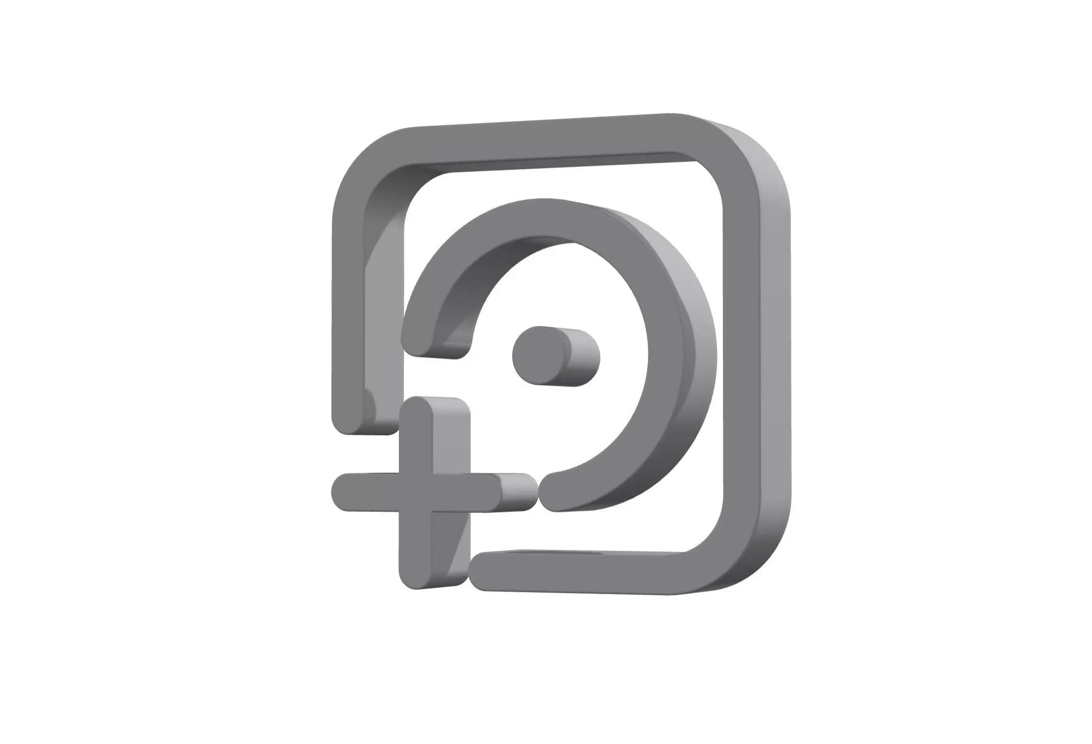 3d album circle plus Low-poly 3D model_0