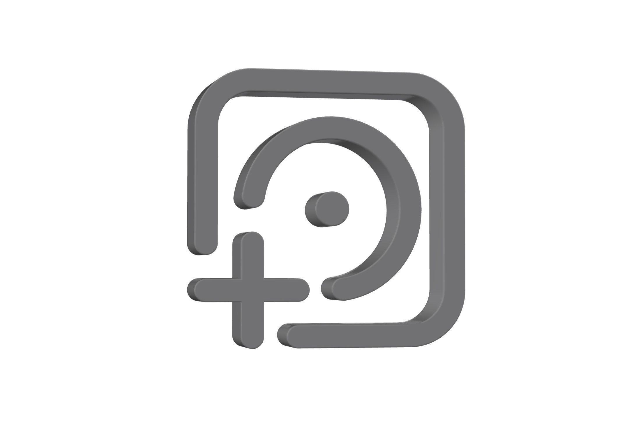 3d album circle plus Low-poly 3D model_2