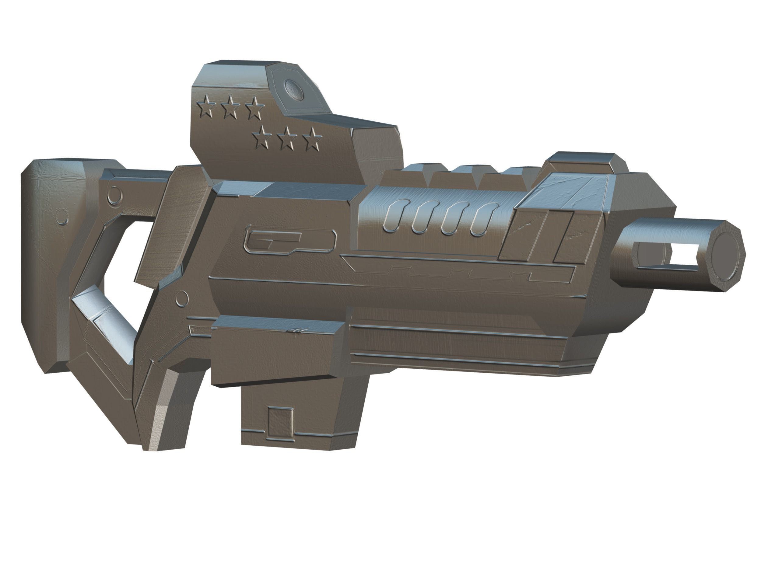 LowPoly Sci-Fi Cartoon Assault Rifle Future Low-poly 3D model_26