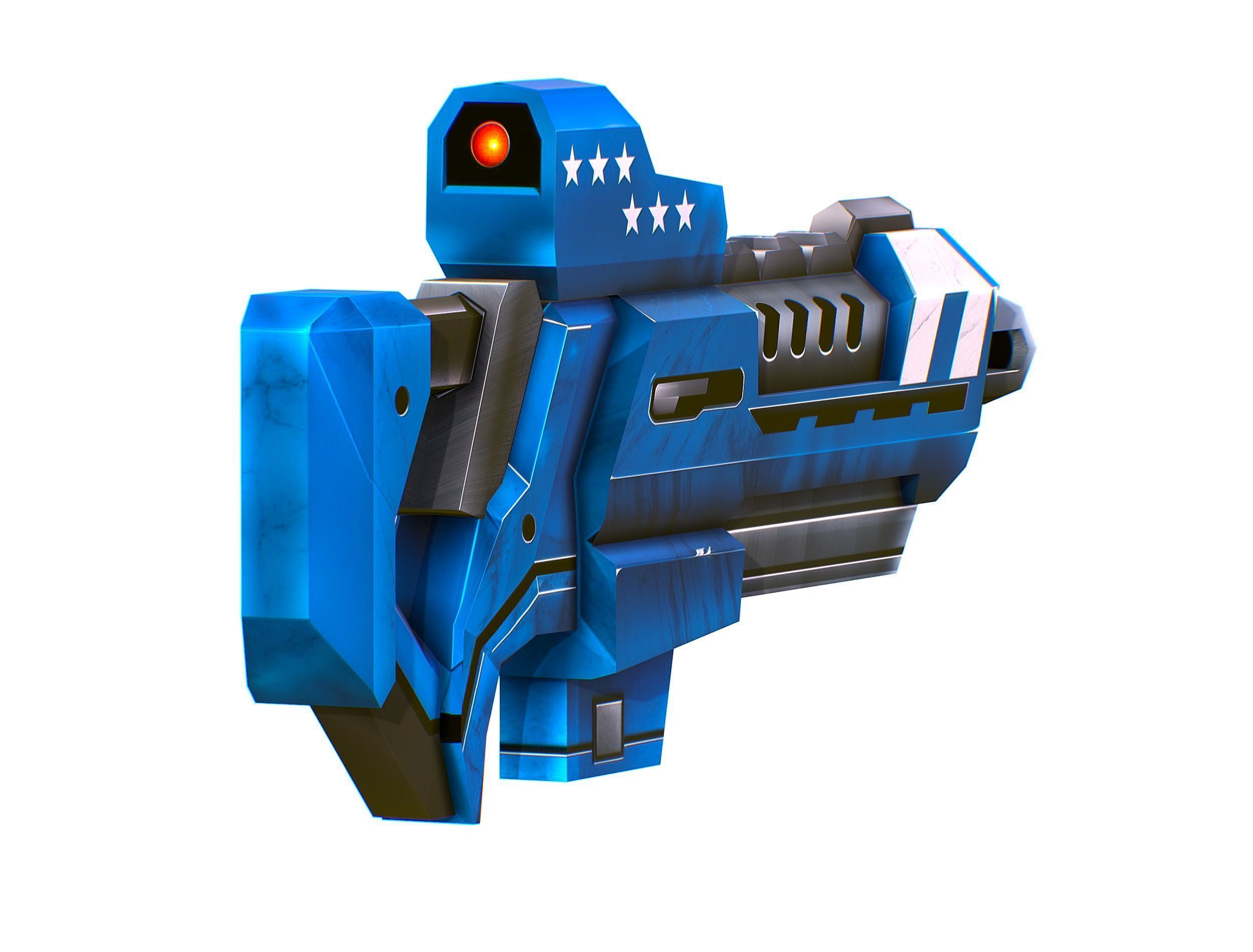 LowPoly Sci-Fi Cartoon Assault Rifle Future Low-poly 3D model_12