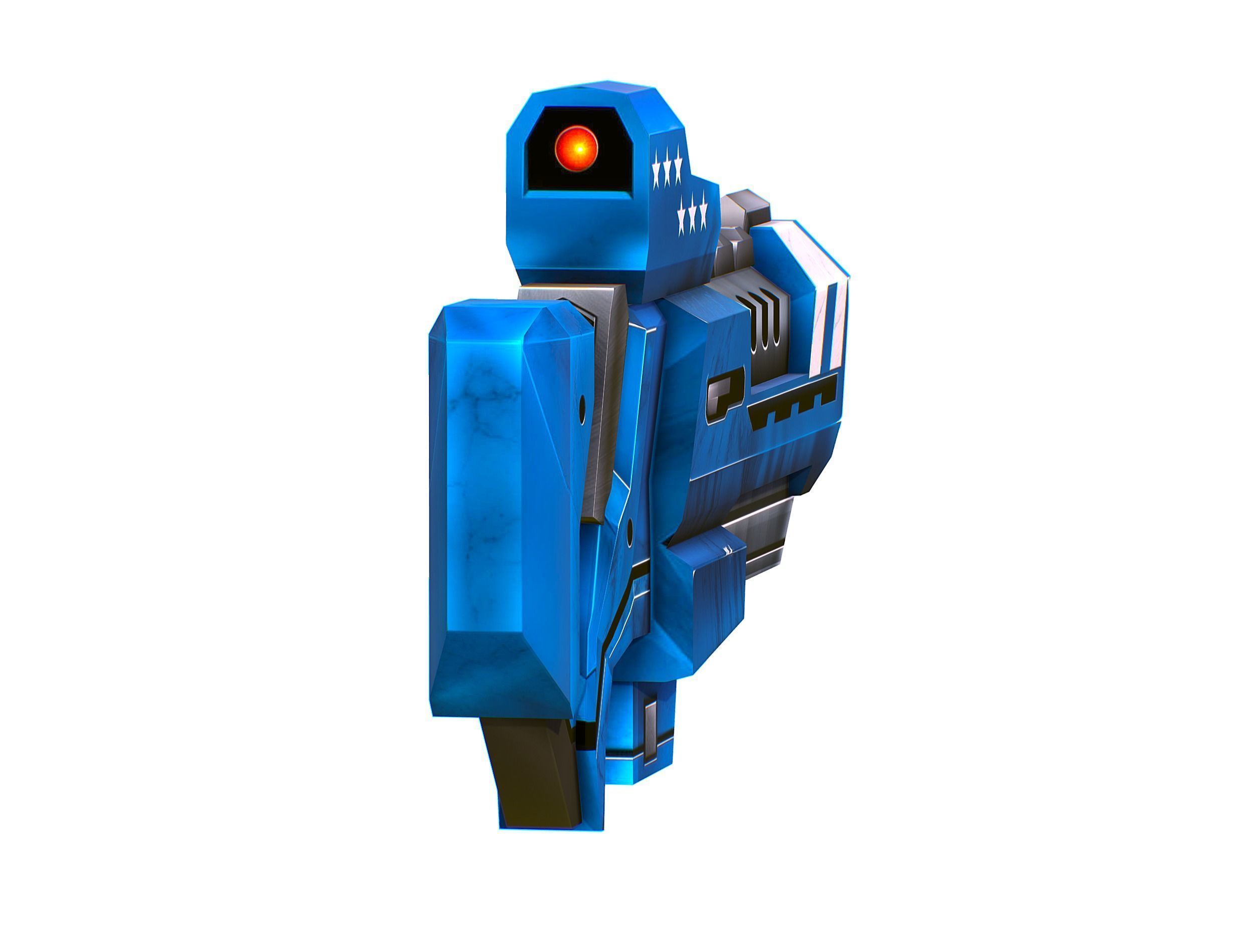 LowPoly Sci-Fi Cartoon Assault Rifle Future Low-poly 3D model_11