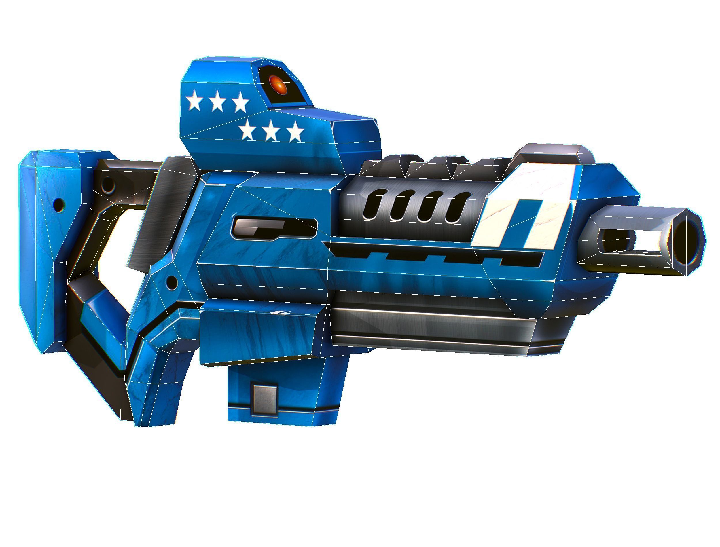 LowPoly Sci-Fi Cartoon Assault Rifle Future Low-poly 3D model_24