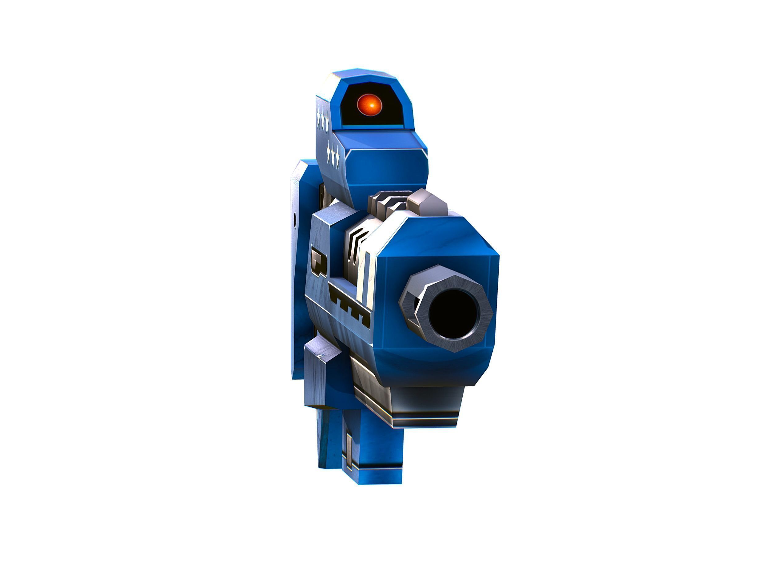 LowPoly Sci-Fi Cartoon Assault Rifle Future Low-poly 3D model_3