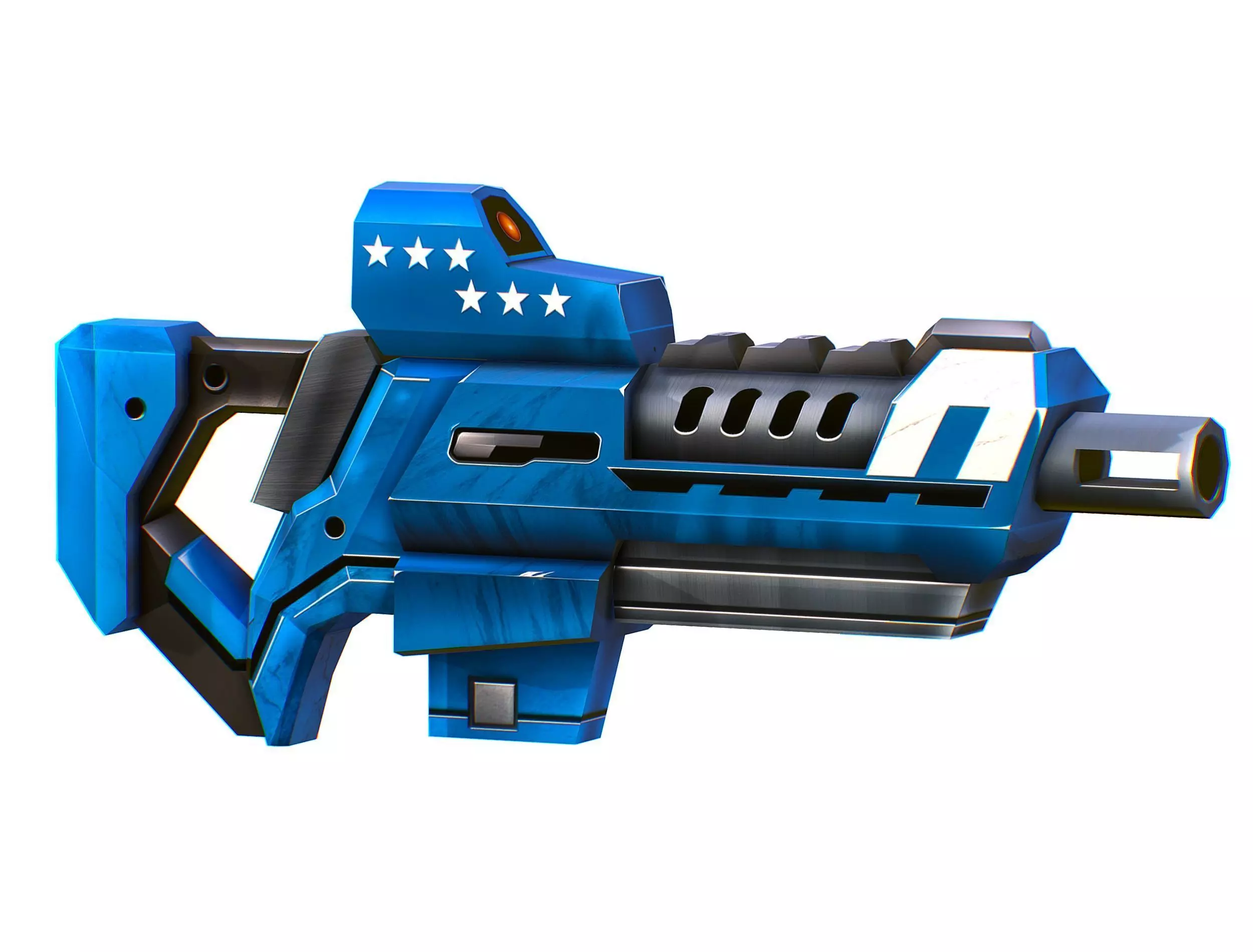 LowPoly Sci-Fi Cartoon Assault Rifle Future Low-poly 3D model_0