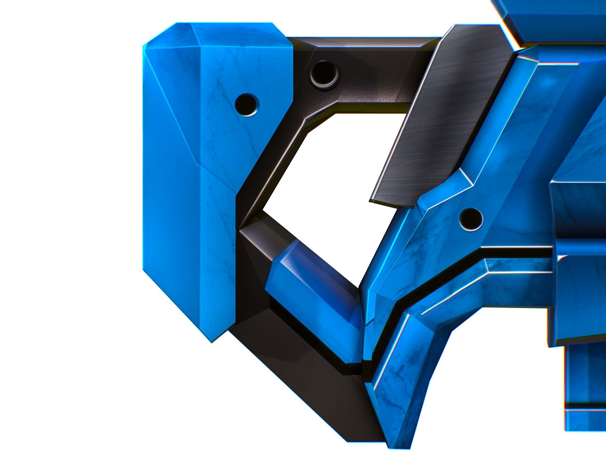 LowPoly Sci-Fi Cartoon Assault Rifle Future Low-poly 3D model_23