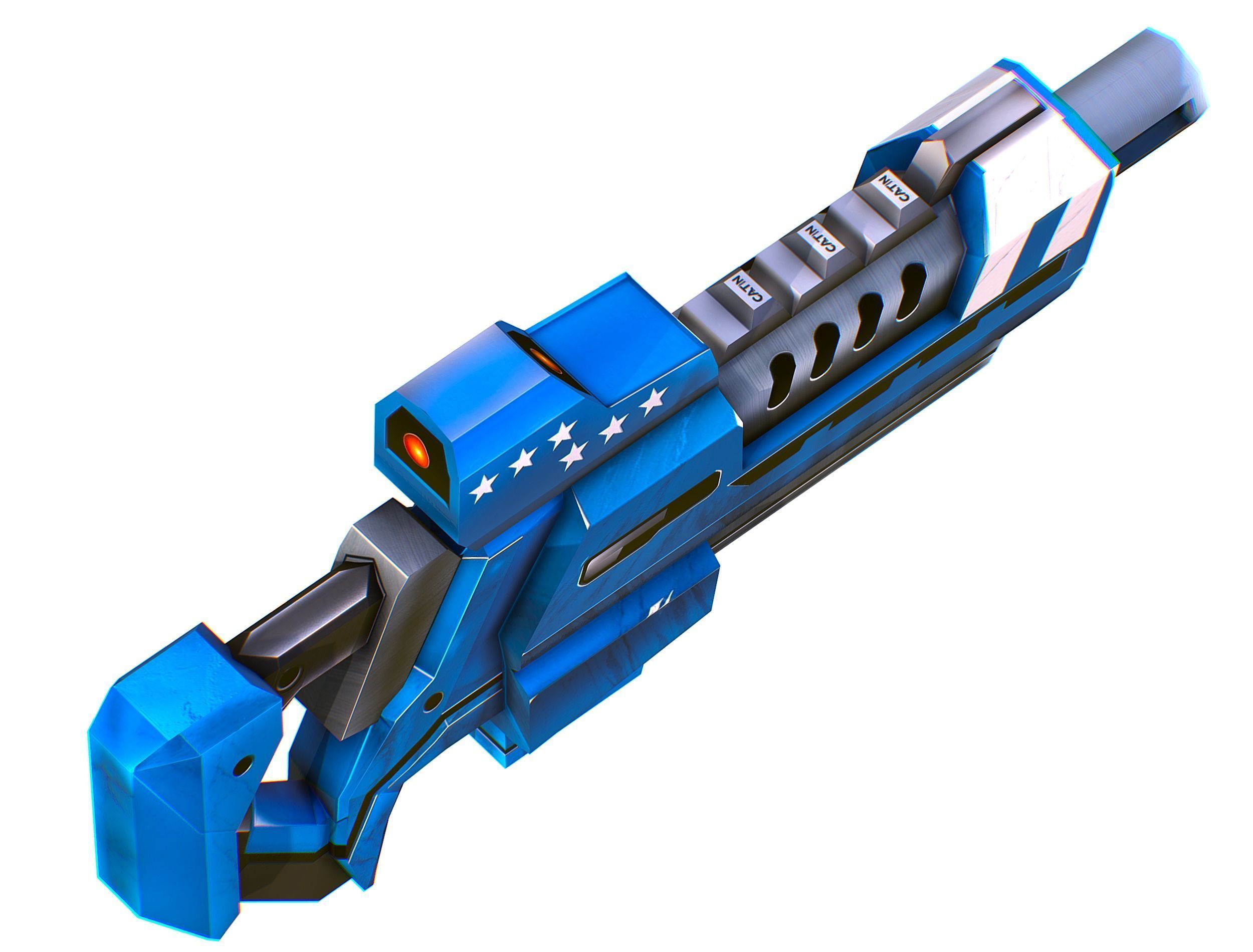 LowPoly Sci-Fi Cartoon Assault Rifle Future Low-poly 3D model_18