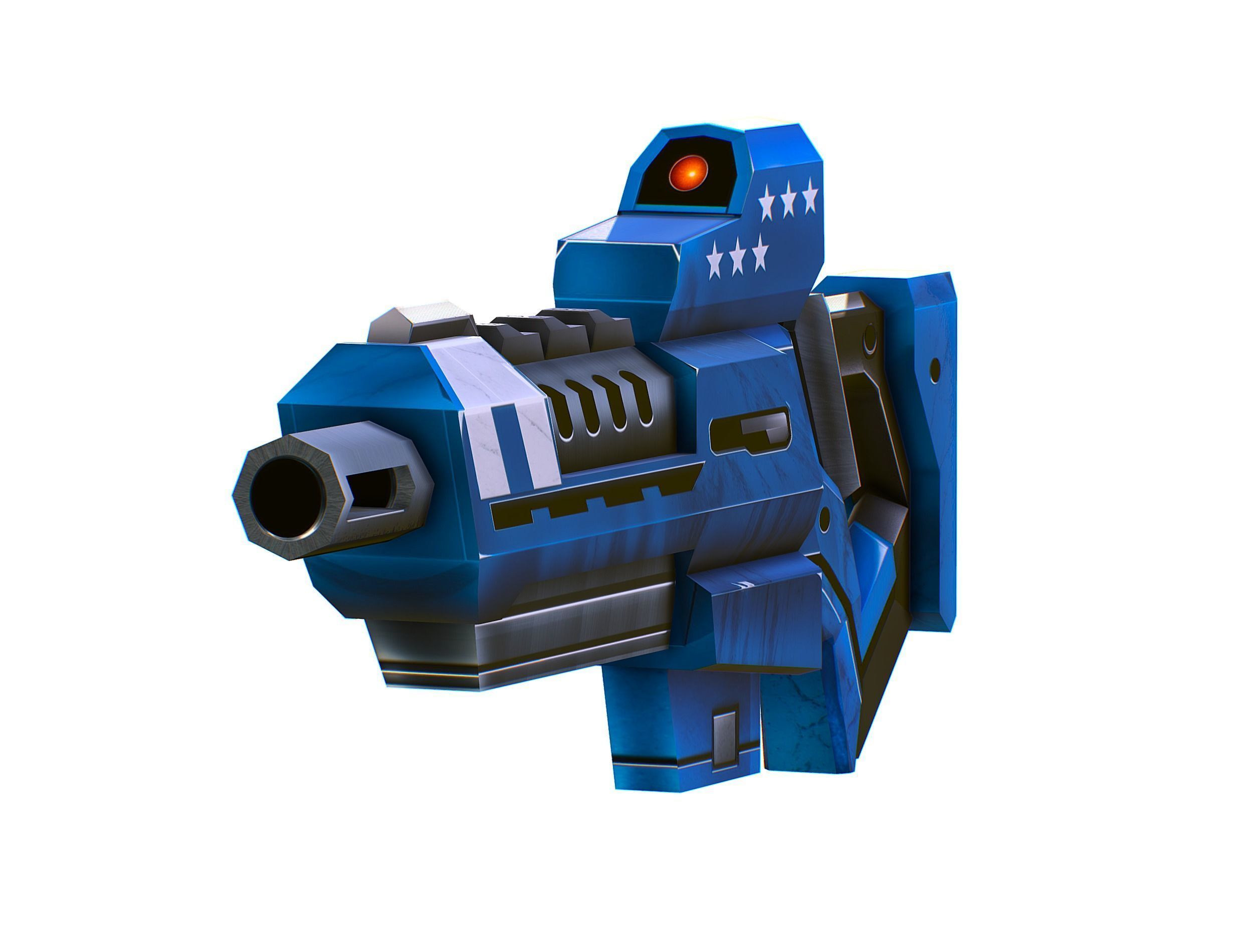 LowPoly Sci-Fi Cartoon Assault Rifle Future Low-poly 3D model_5