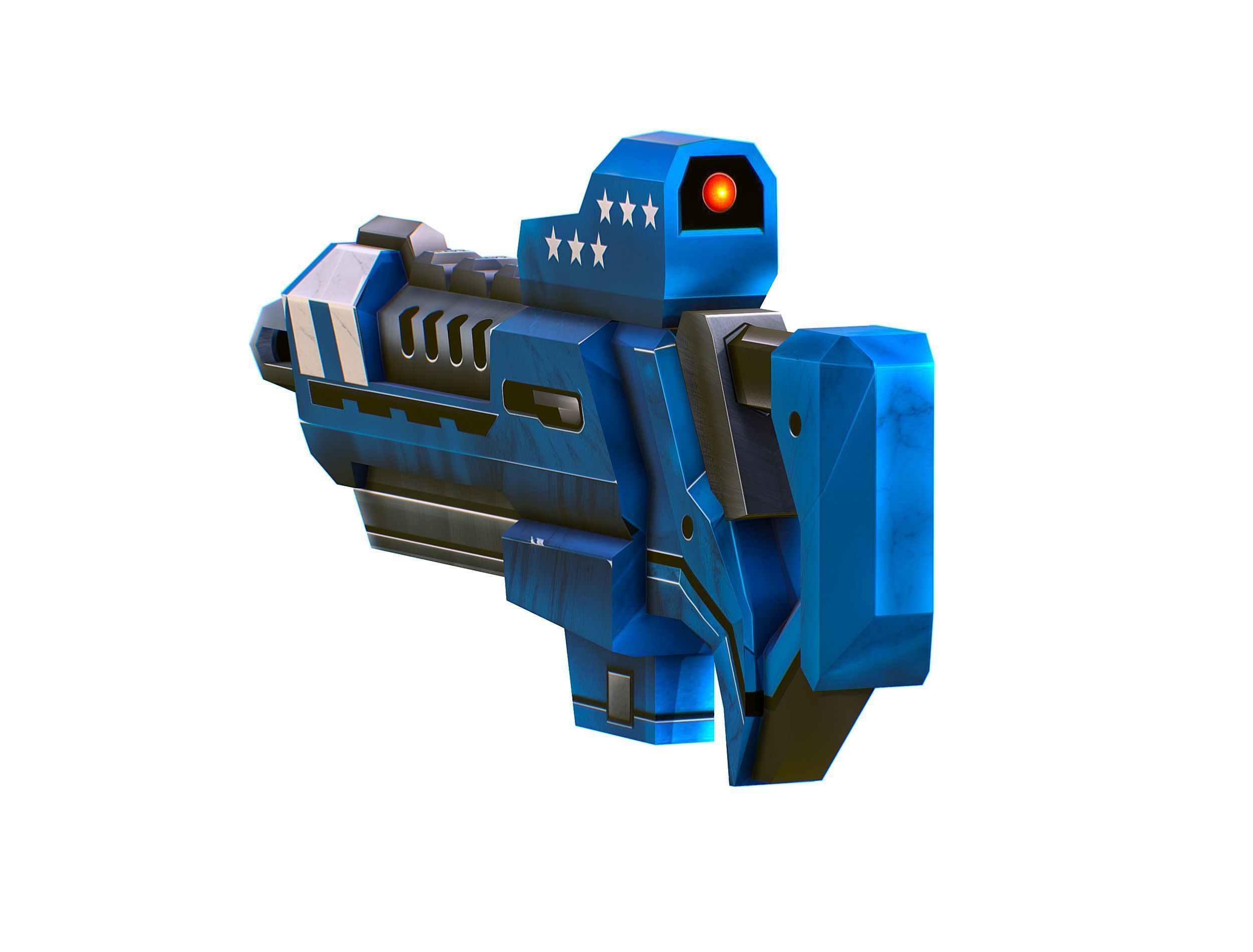 LowPoly Sci-Fi Cartoon Assault Rifle Future Low-poly 3D model_9
