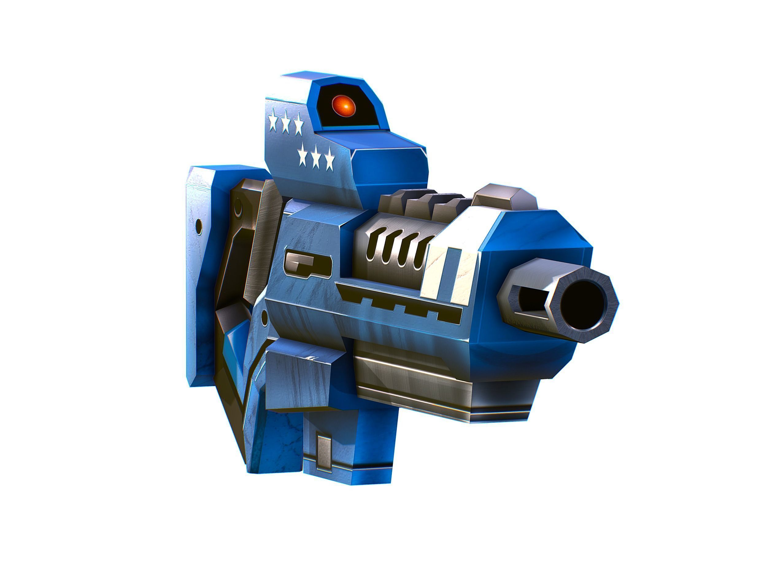 LowPoly Sci-Fi Cartoon Assault Rifle Future Low-poly 3D model_2