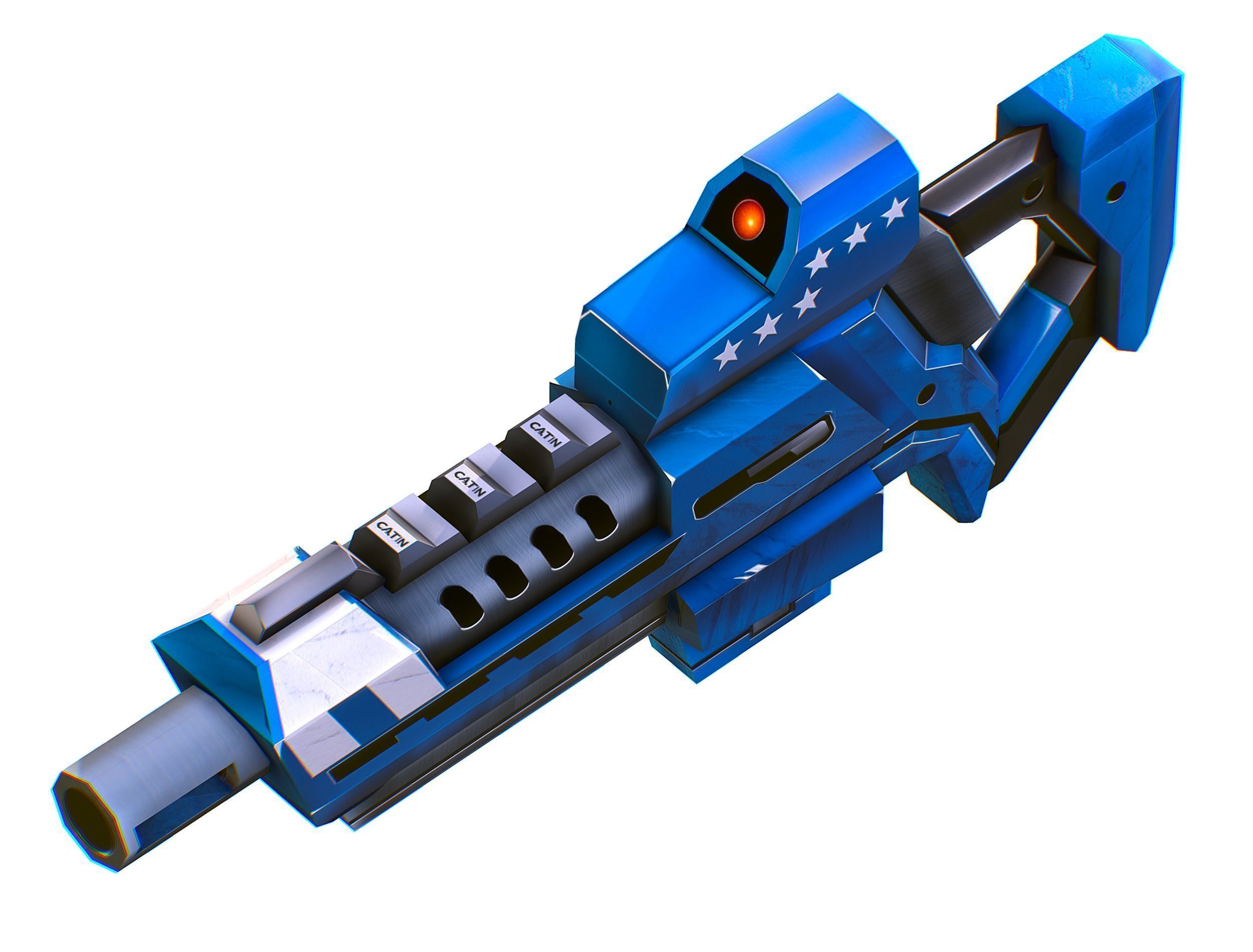 LowPoly Sci-Fi Cartoon Assault Rifle Future Low-poly 3D model_16