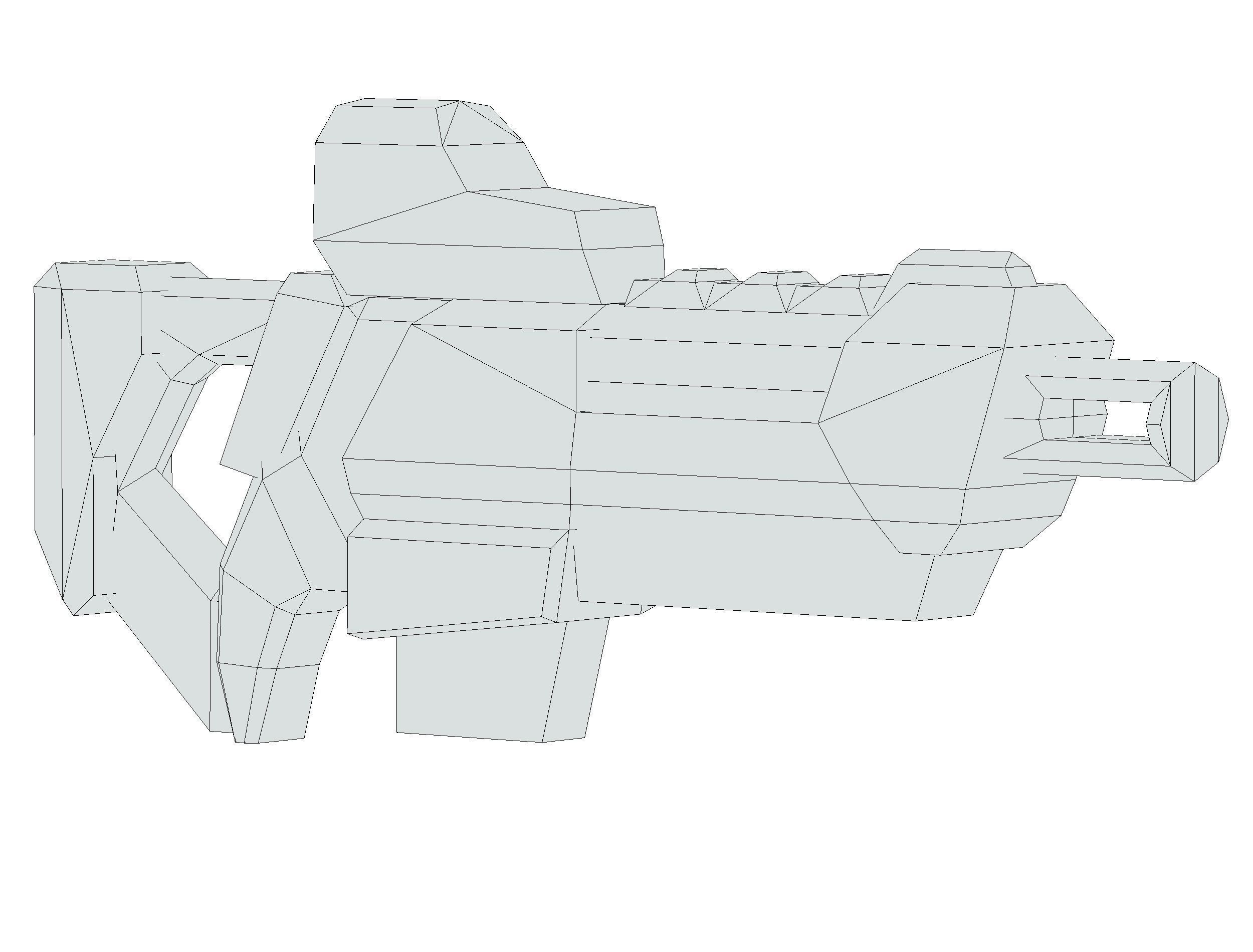 LowPoly Sci-Fi Cartoon Assault Rifle Future Low-poly 3D model_27