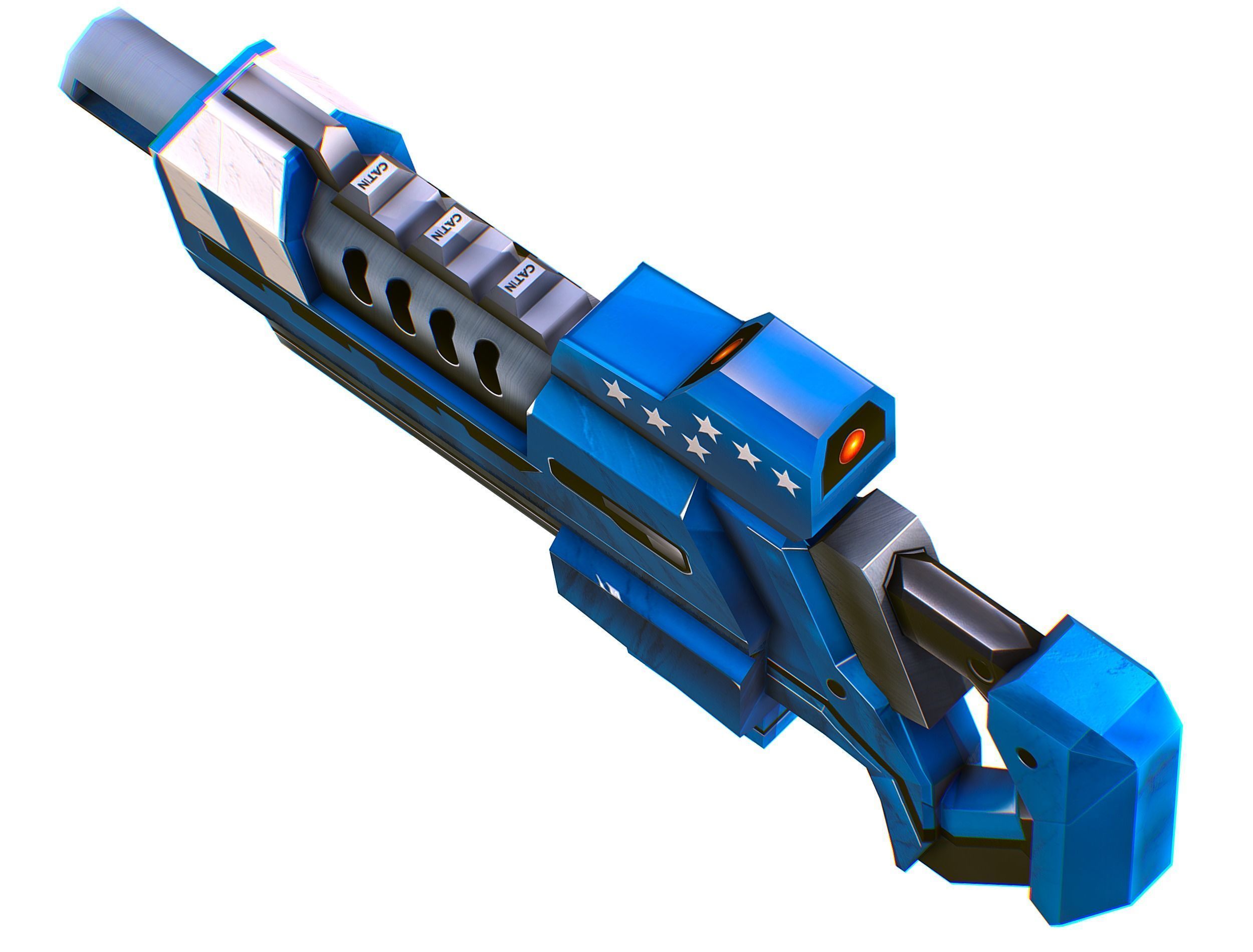 LowPoly Sci-Fi Cartoon Assault Rifle Future Low-poly 3D model_17