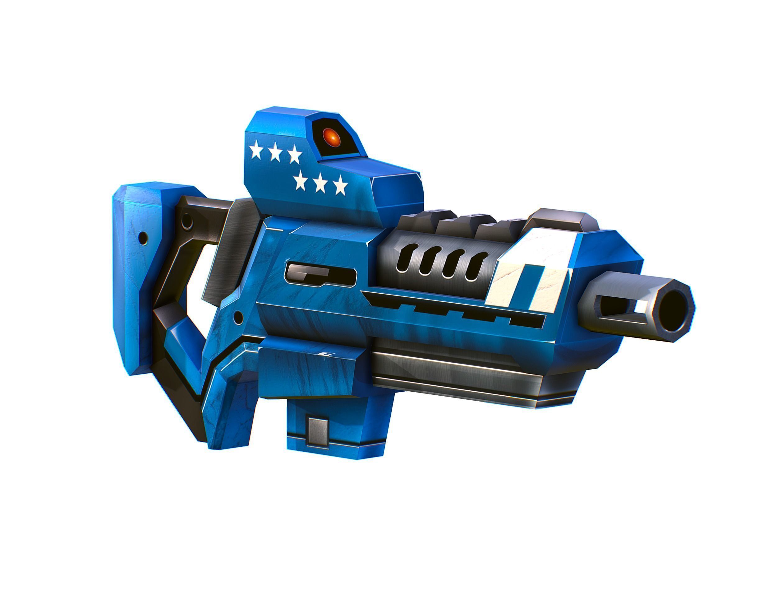 LowPoly Sci-Fi Cartoon Assault Rifle Future Low-poly 3D model_1