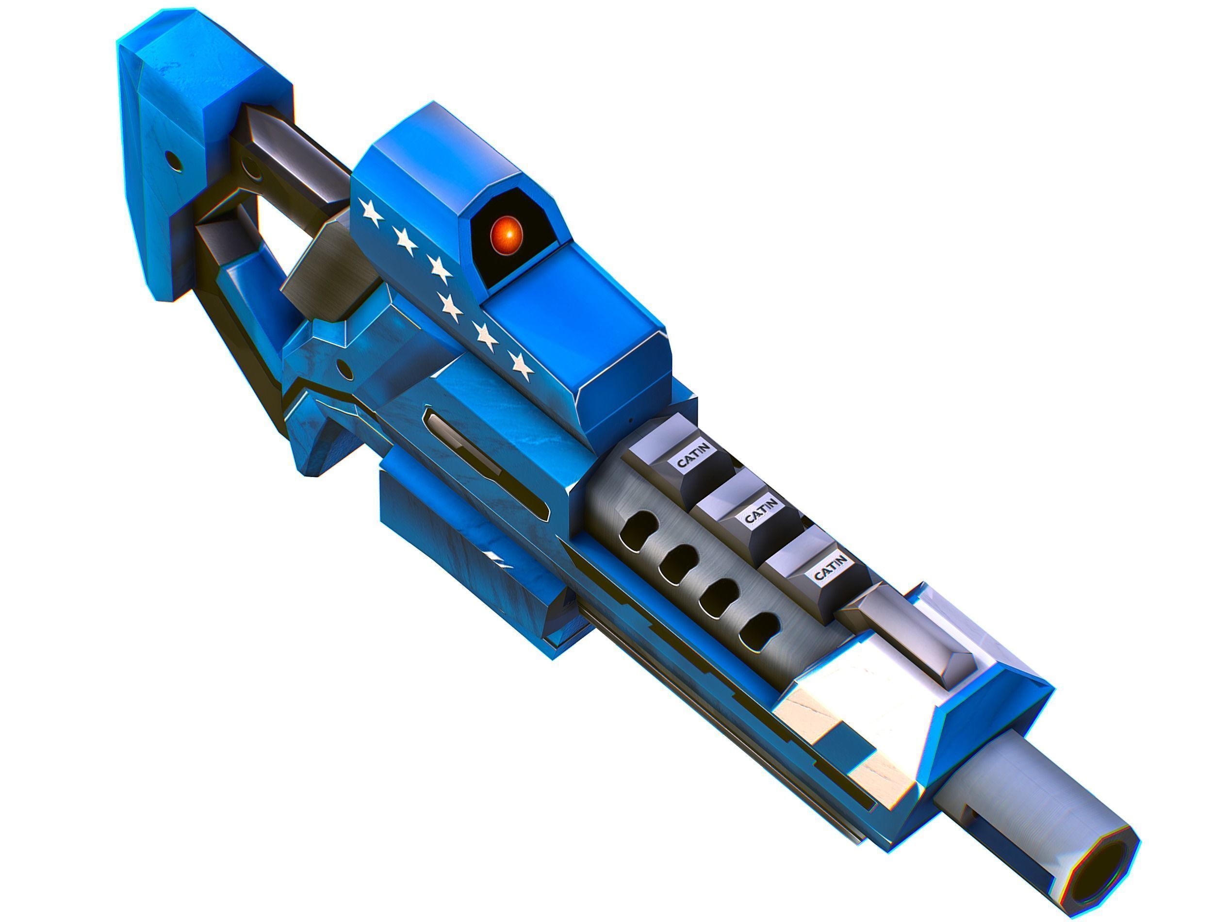 LowPoly Sci-Fi Cartoon Assault Rifle Future Low-poly 3D model_15