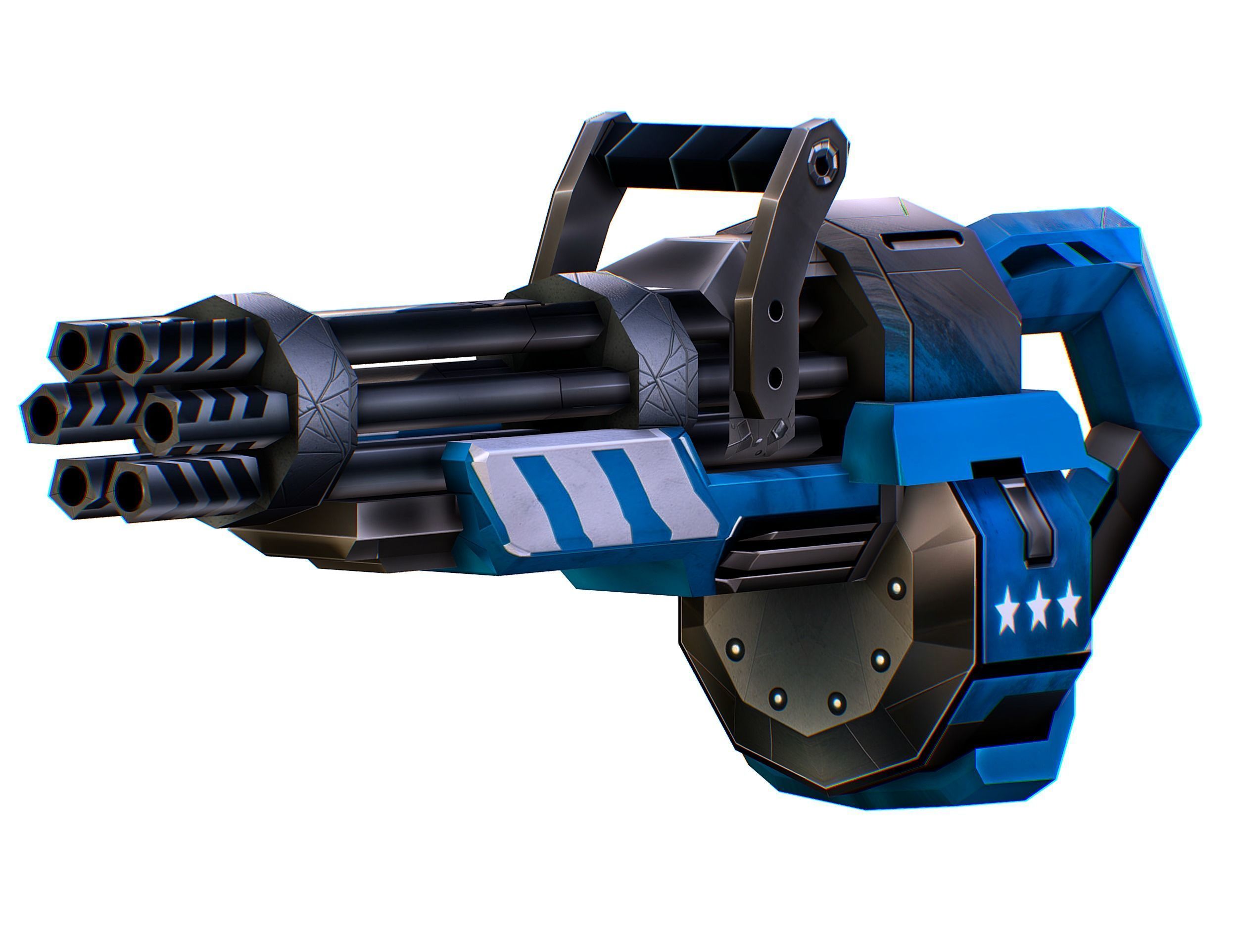 LowPoly Sci-Fi Assault Heavy Machine Gun Low-poly 3D model_5