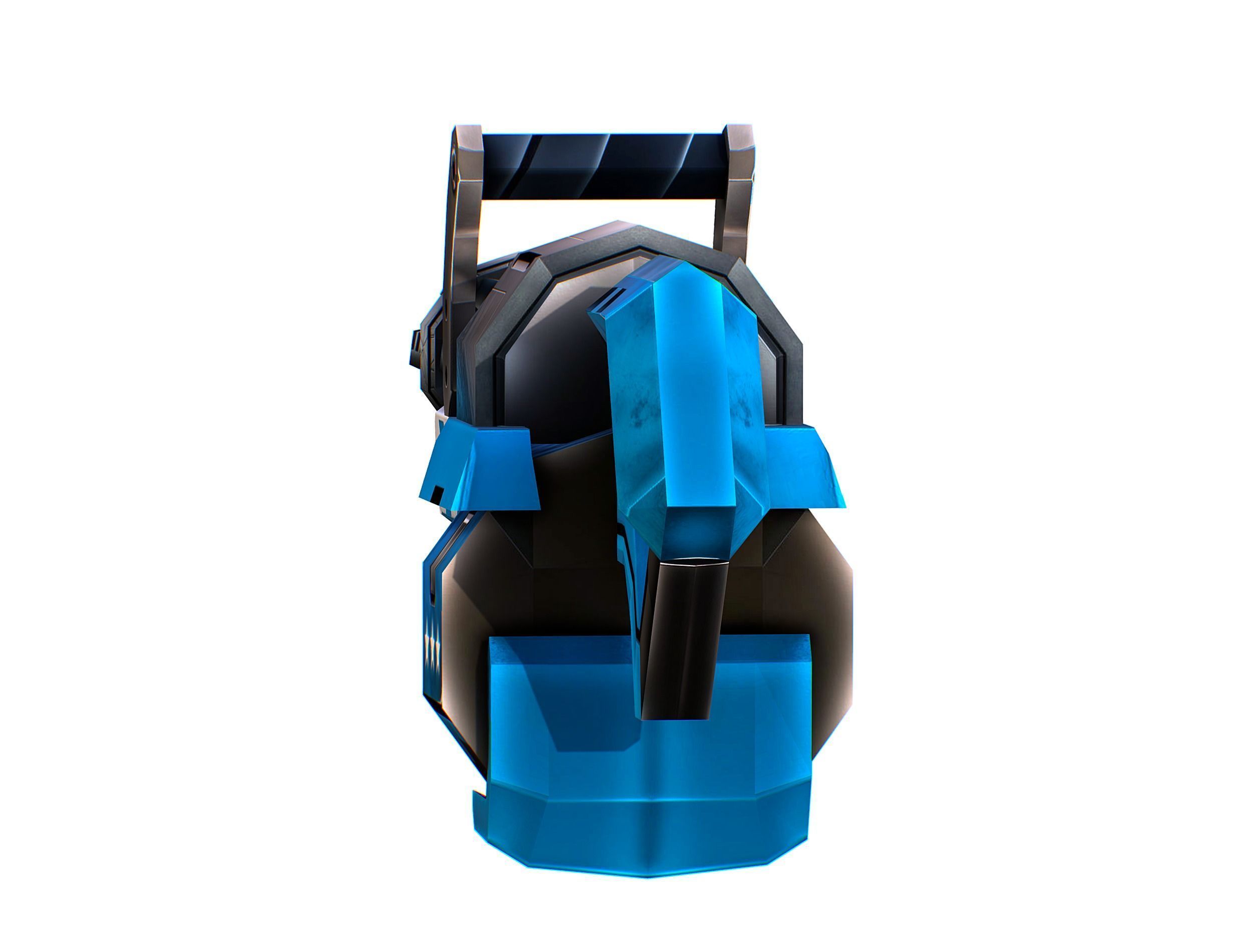 LowPoly Sci-Fi Assault Heavy Machine Gun Low-poly 3D model_11