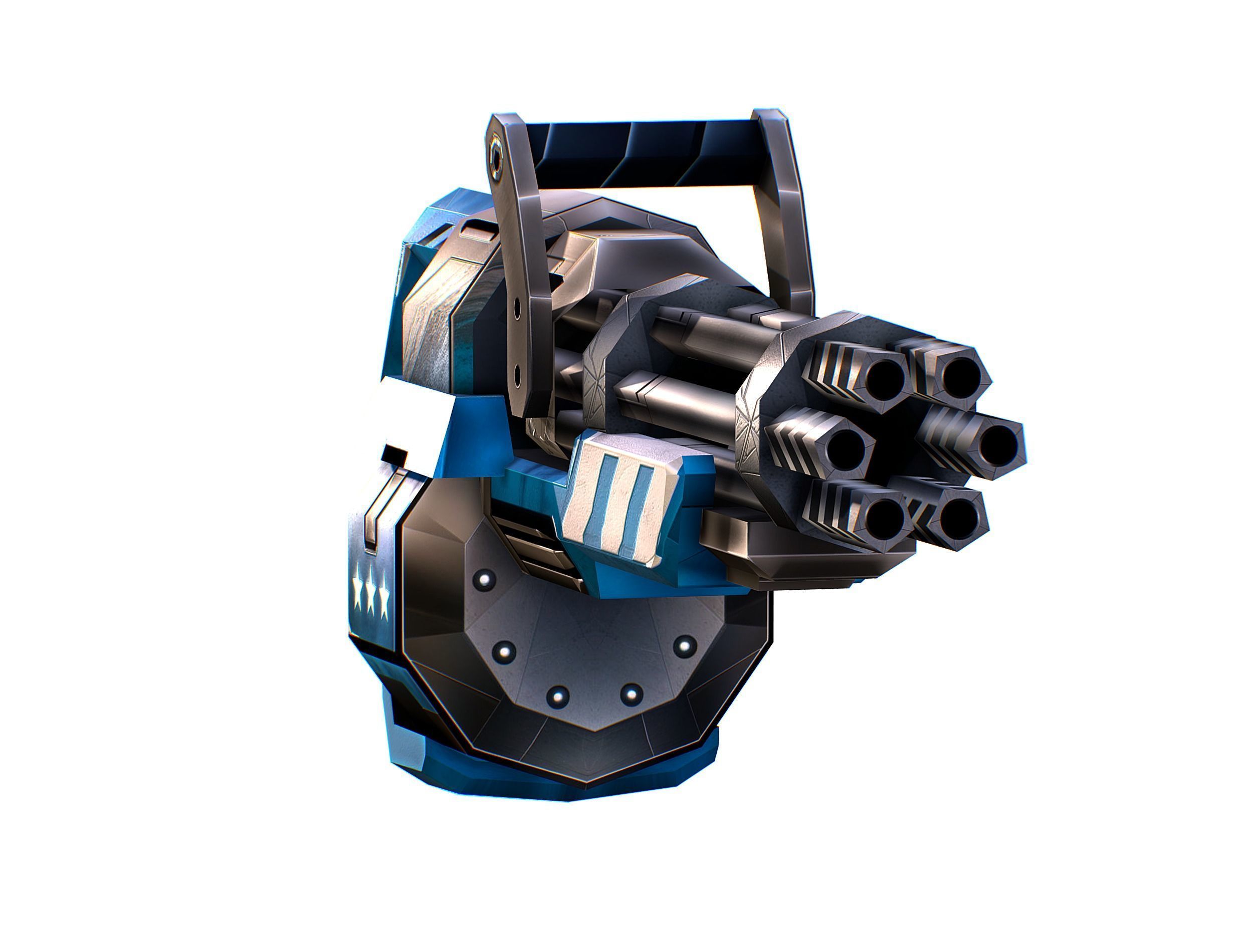 LowPoly Sci-Fi Assault Heavy Machine Gun Low-poly 3D model_2