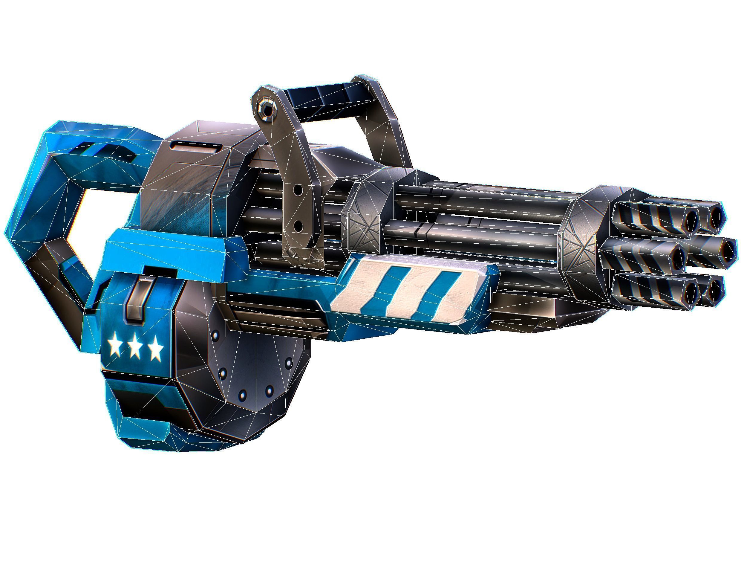 LowPoly Sci-Fi Assault Heavy Machine Gun Low-poly 3D model_29