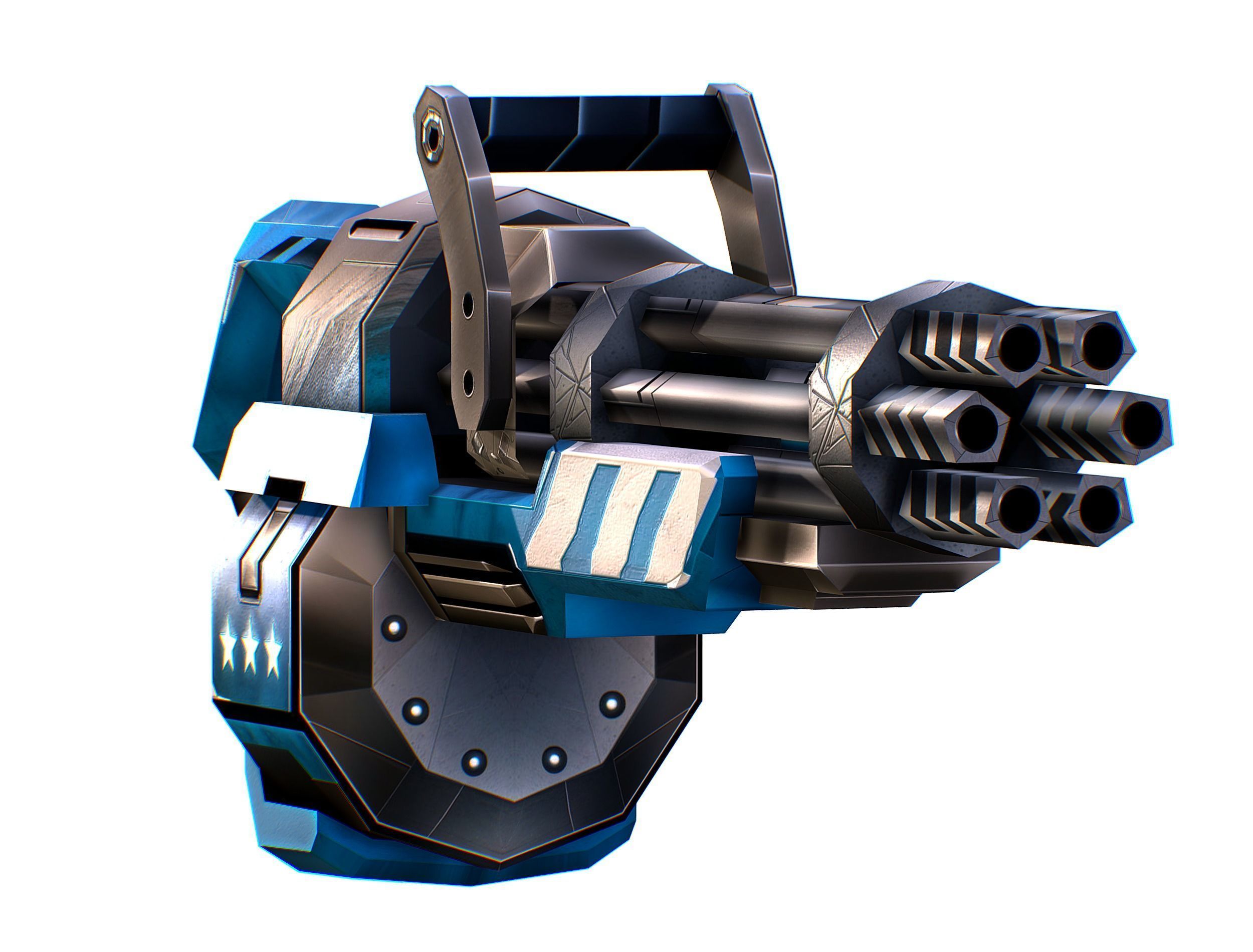 LowPoly Sci-Fi Assault Heavy Machine Gun Low-poly 3D model_18