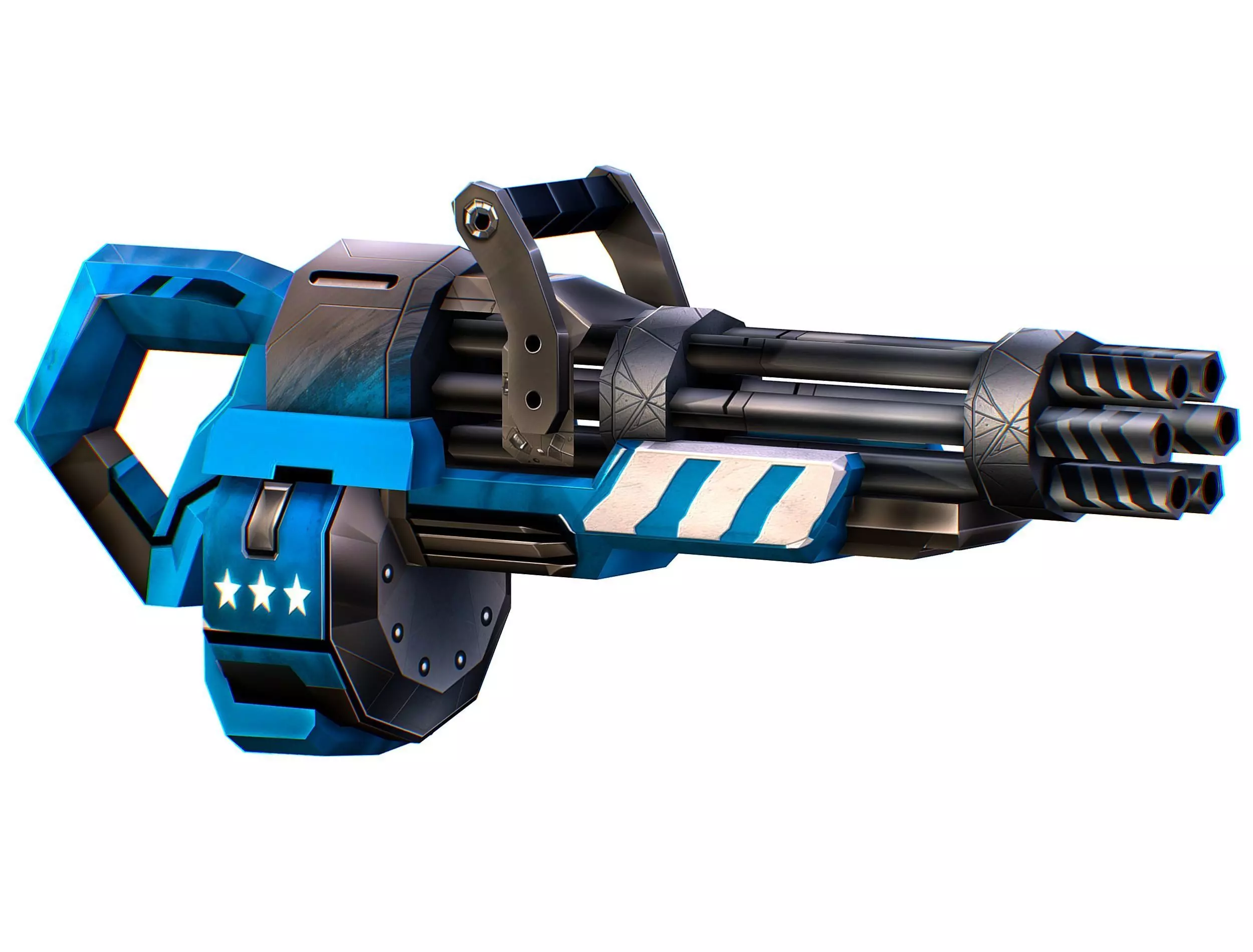 LowPoly Sci-Fi Assault Heavy Machine Gun Low-poly 3D model_0