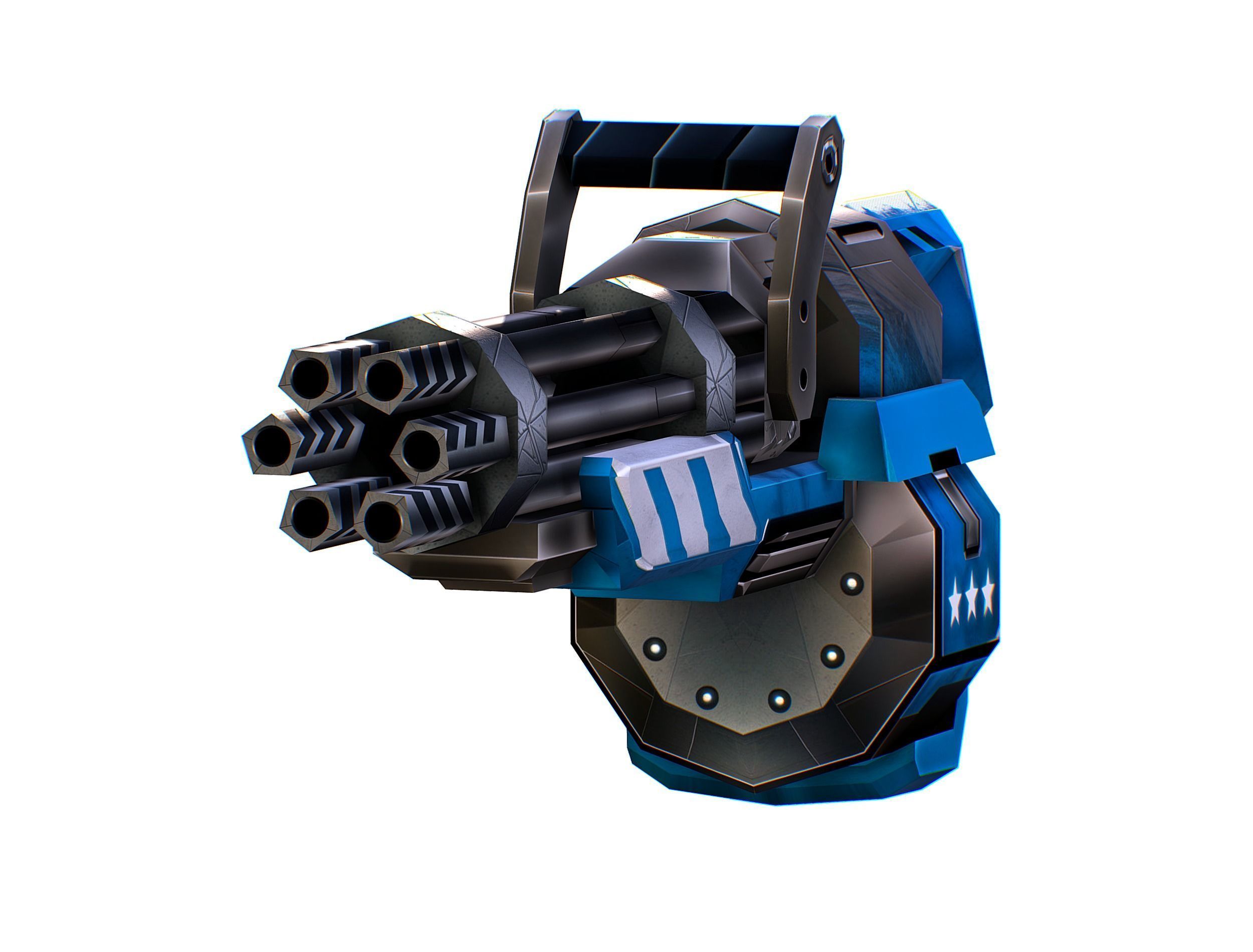 LowPoly Sci-Fi Assault Heavy Machine Gun Low-poly 3D model_4