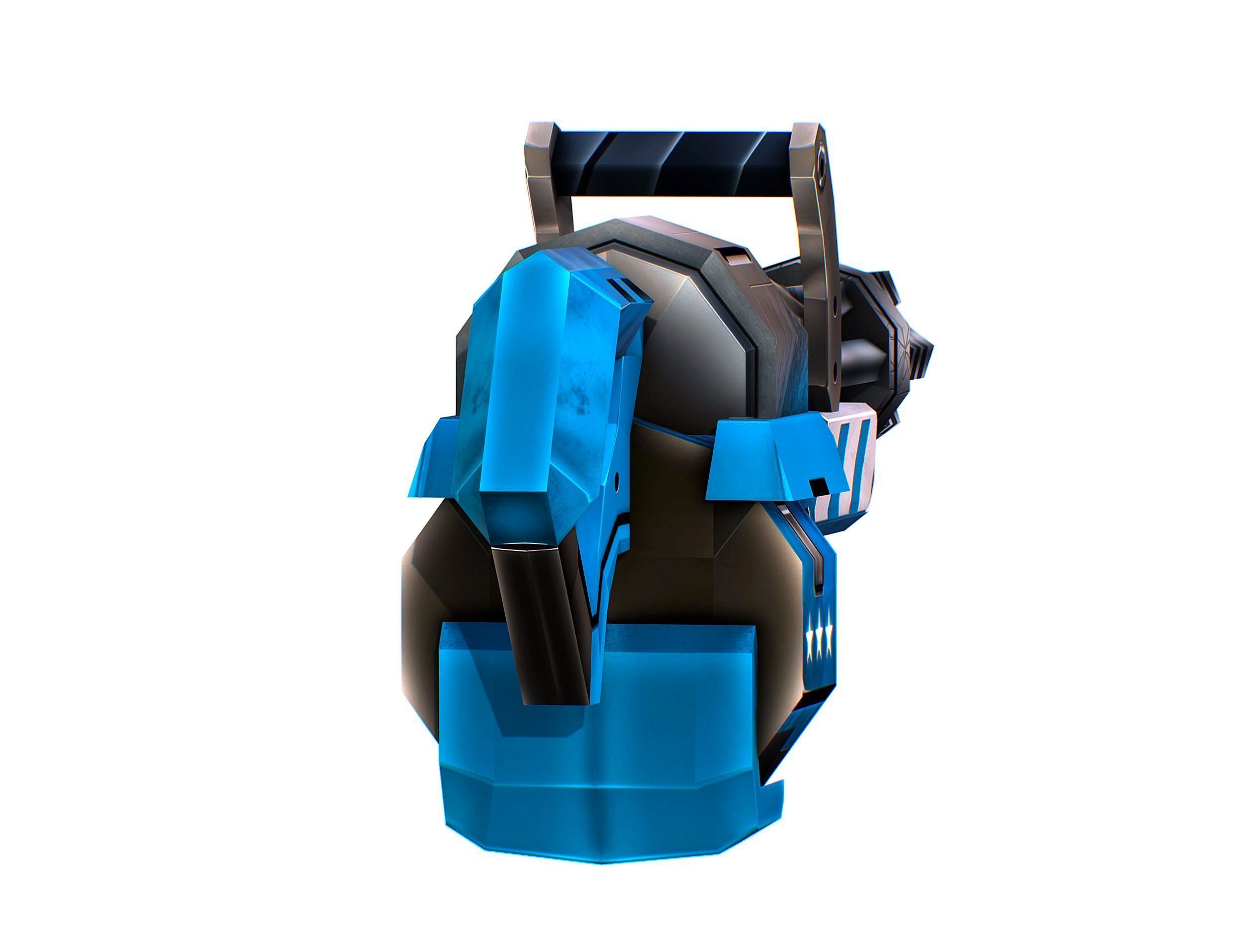 LowPoly Sci-Fi Assault Heavy Machine Gun Low-poly 3D model_12