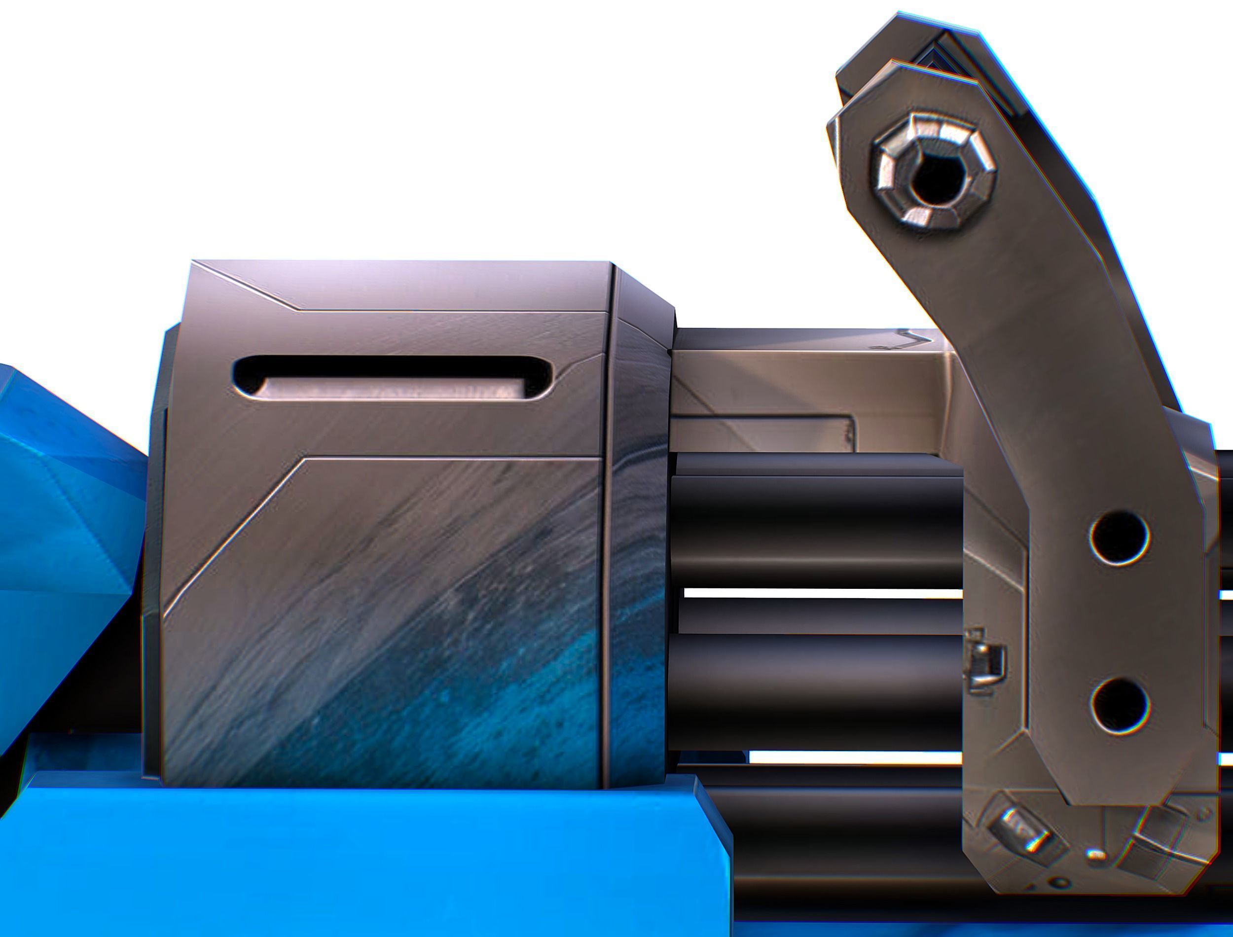 LowPoly Sci-Fi Assault Heavy Machine Gun Low-poly 3D model_26