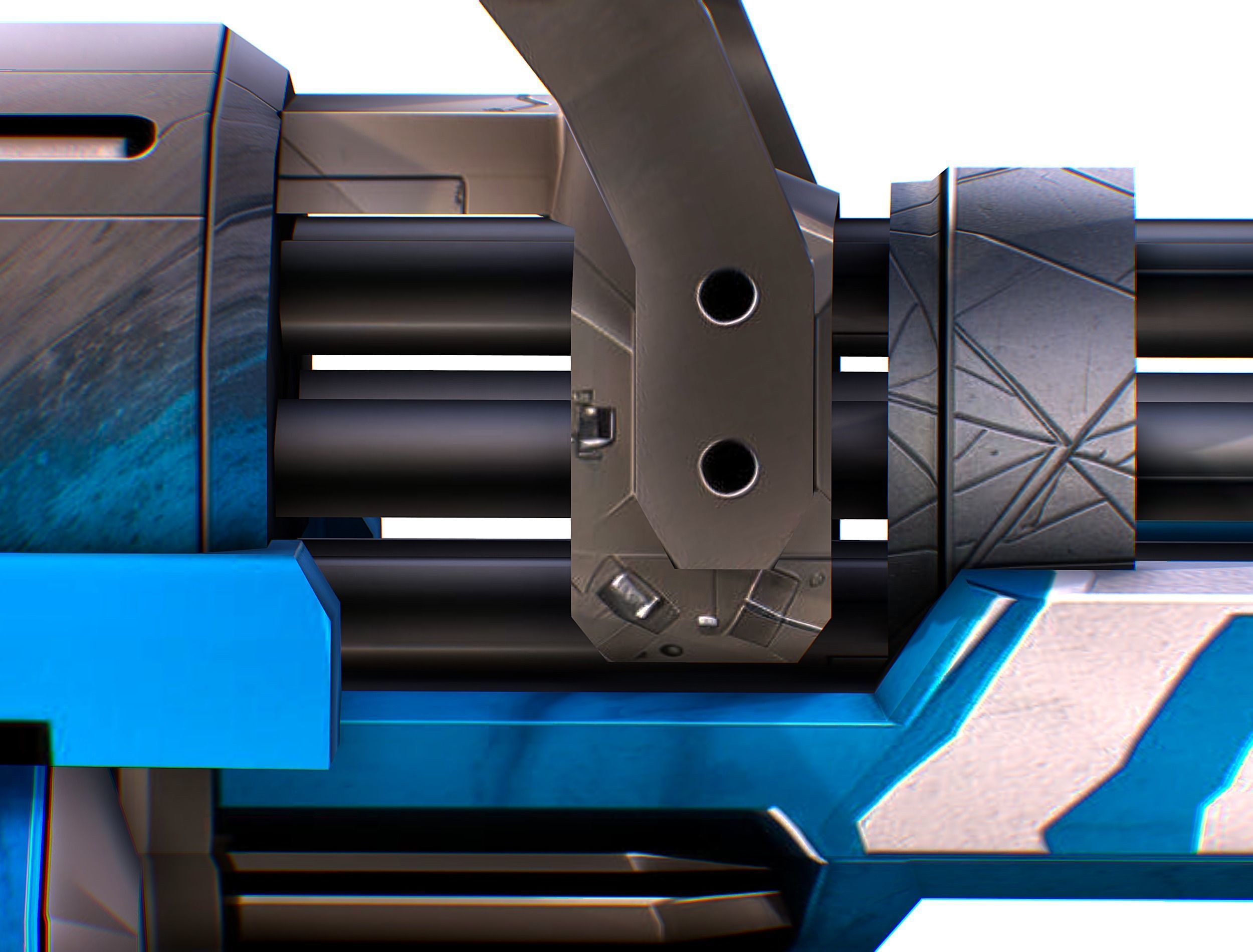 LowPoly Sci-Fi Assault Heavy Machine Gun Low-poly 3D model_25