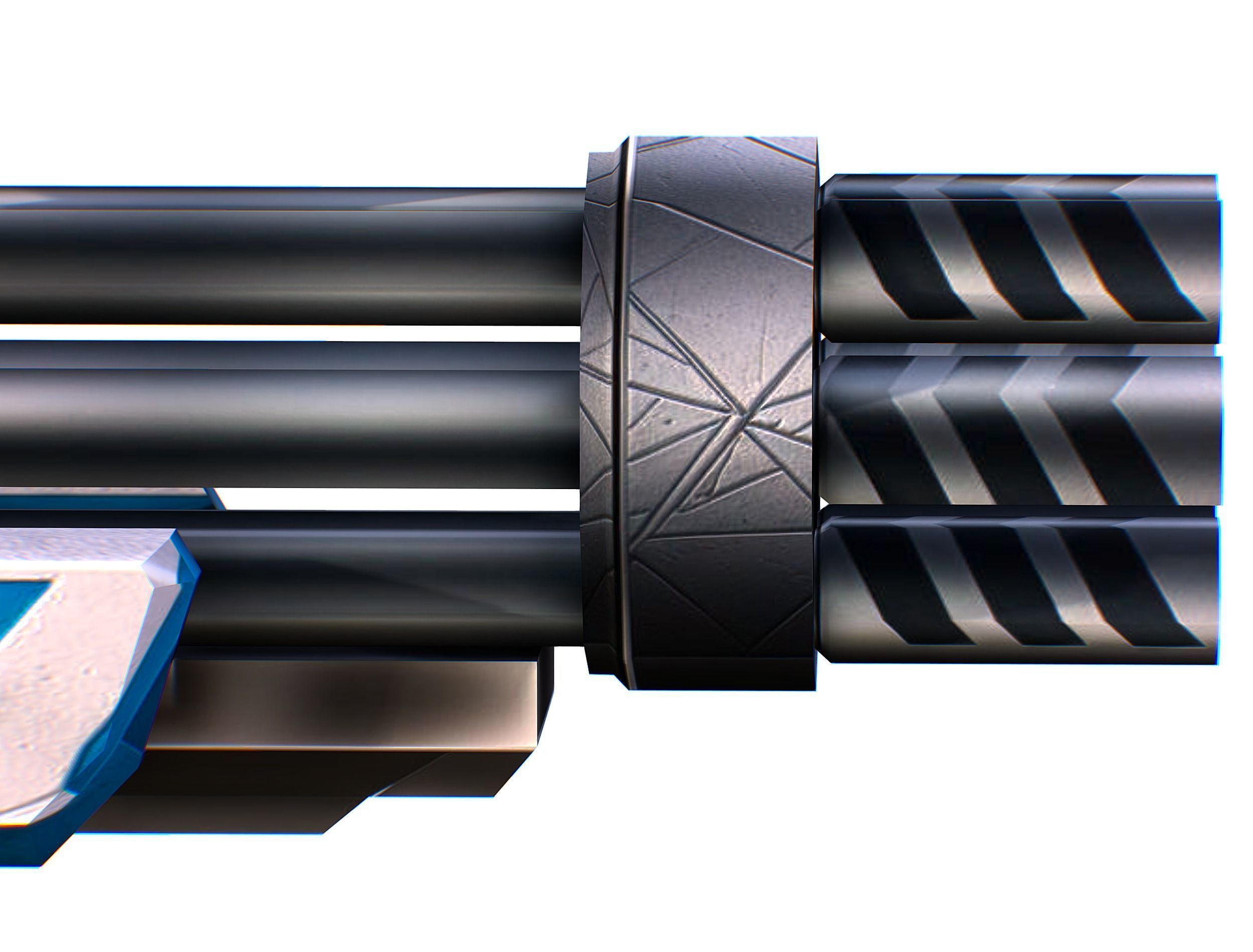 LowPoly Sci-Fi Assault Heavy Machine Gun Low-poly 3D model_23