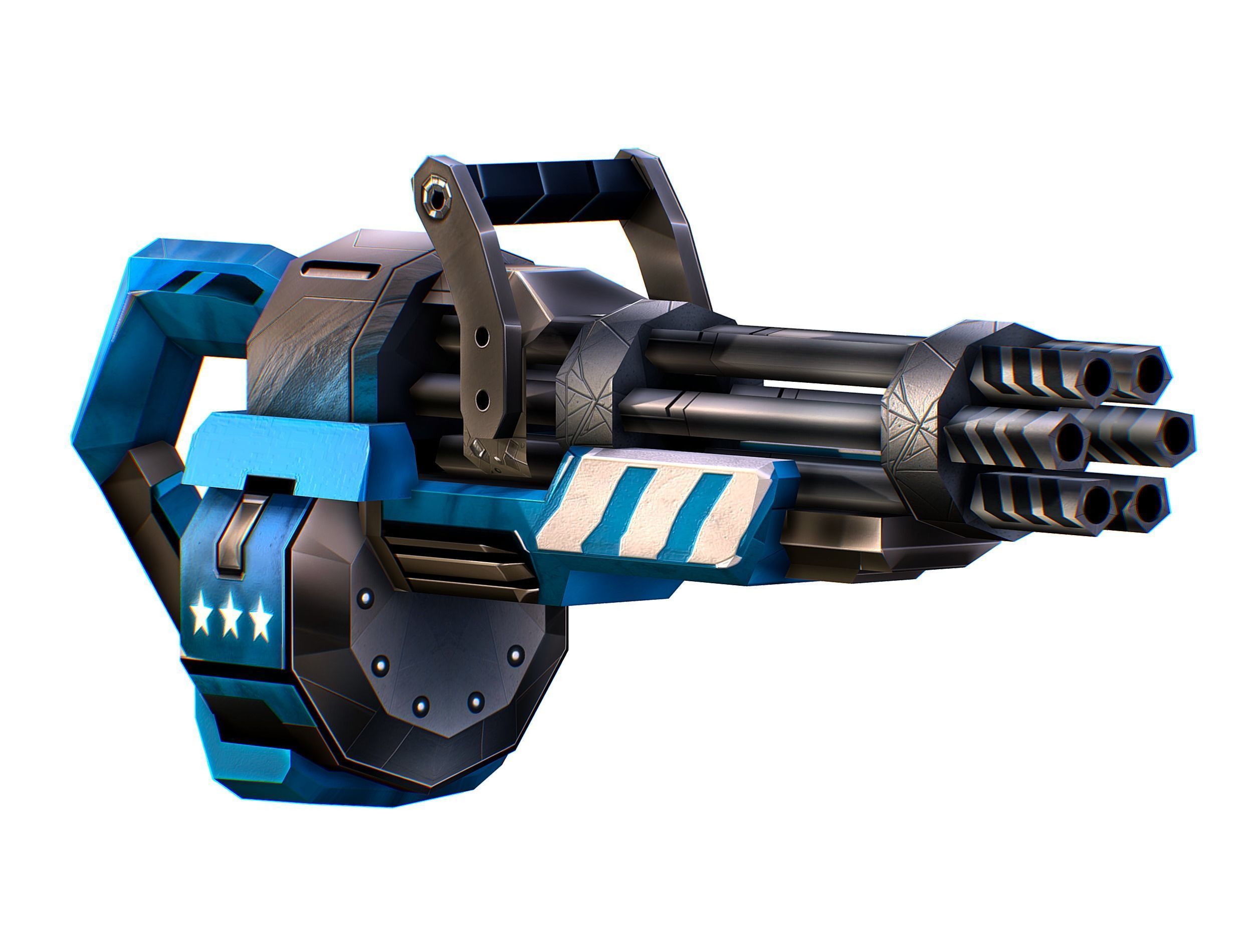 LowPoly Sci-Fi Assault Heavy Machine Gun Low-poly 3D model_17