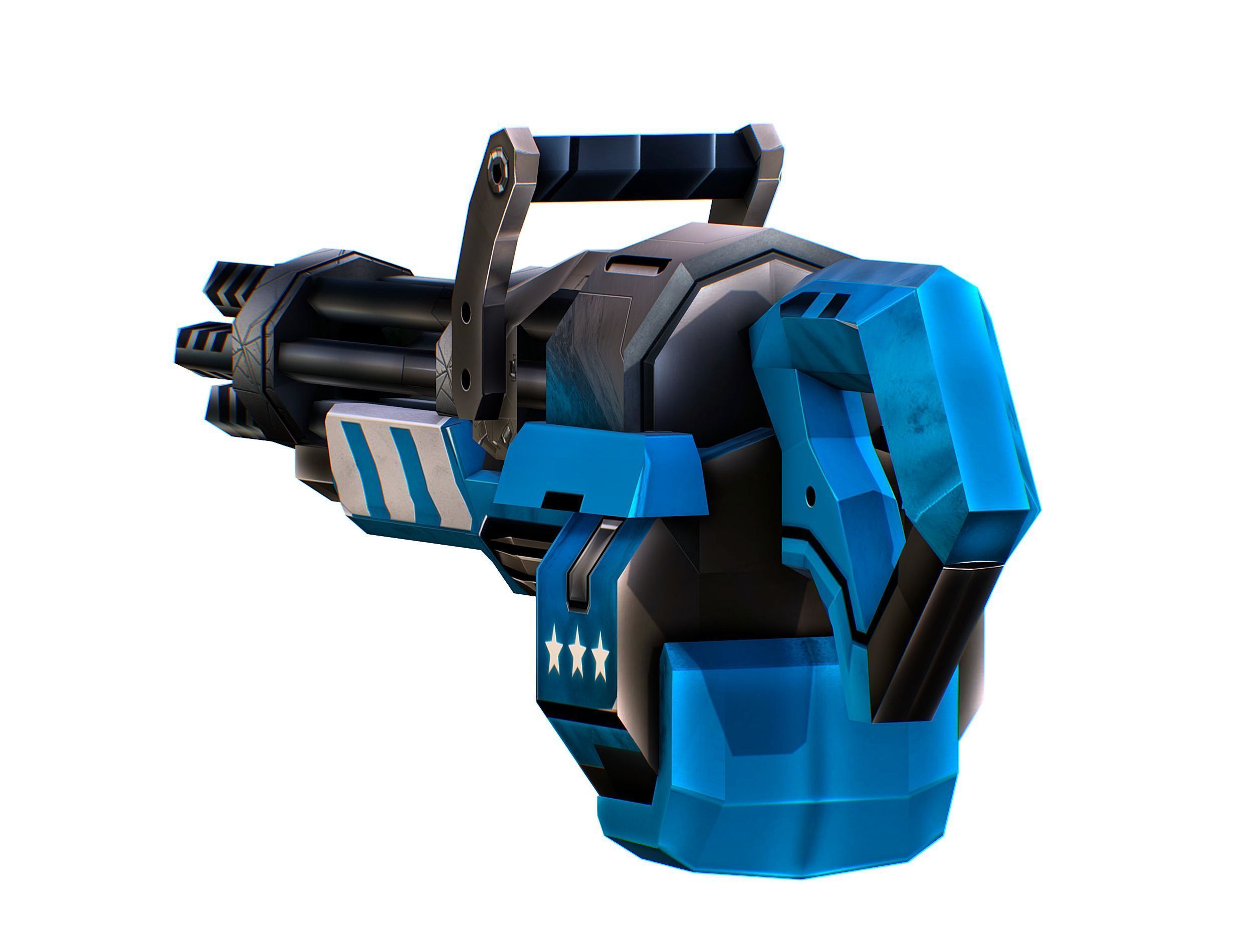 LowPoly Sci-Fi Assault Heavy Machine Gun Low-poly 3D model_10