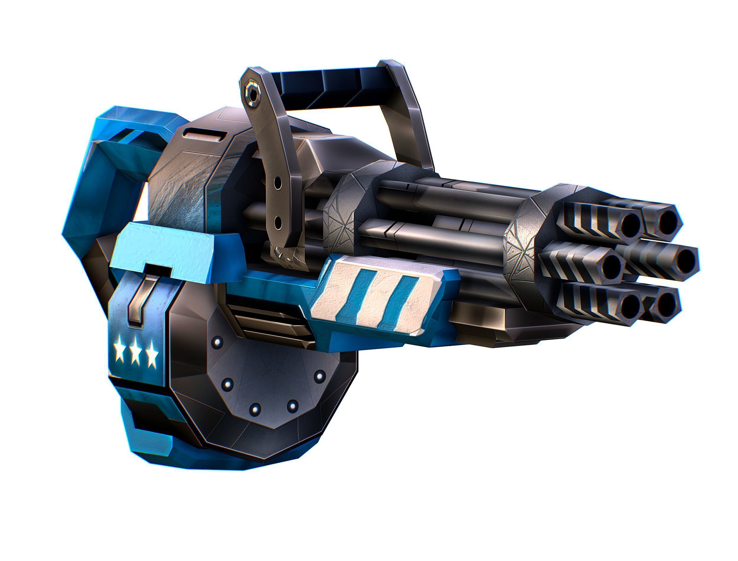 LowPoly Sci-Fi Assault Heavy Machine Gun Low-poly 3D model_1