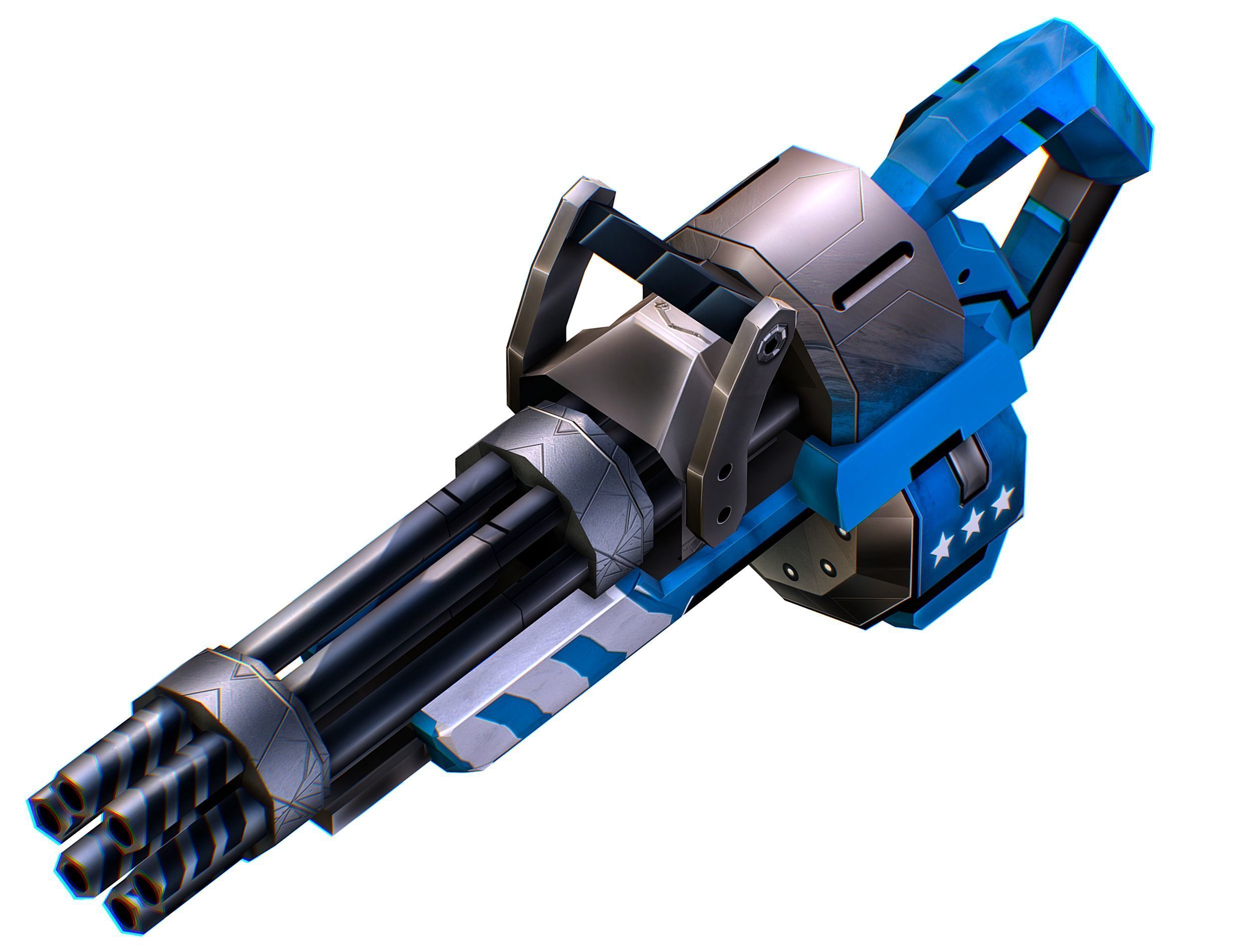 LowPoly Sci-Fi Assault Heavy Machine Gun Low-poly 3D model_20