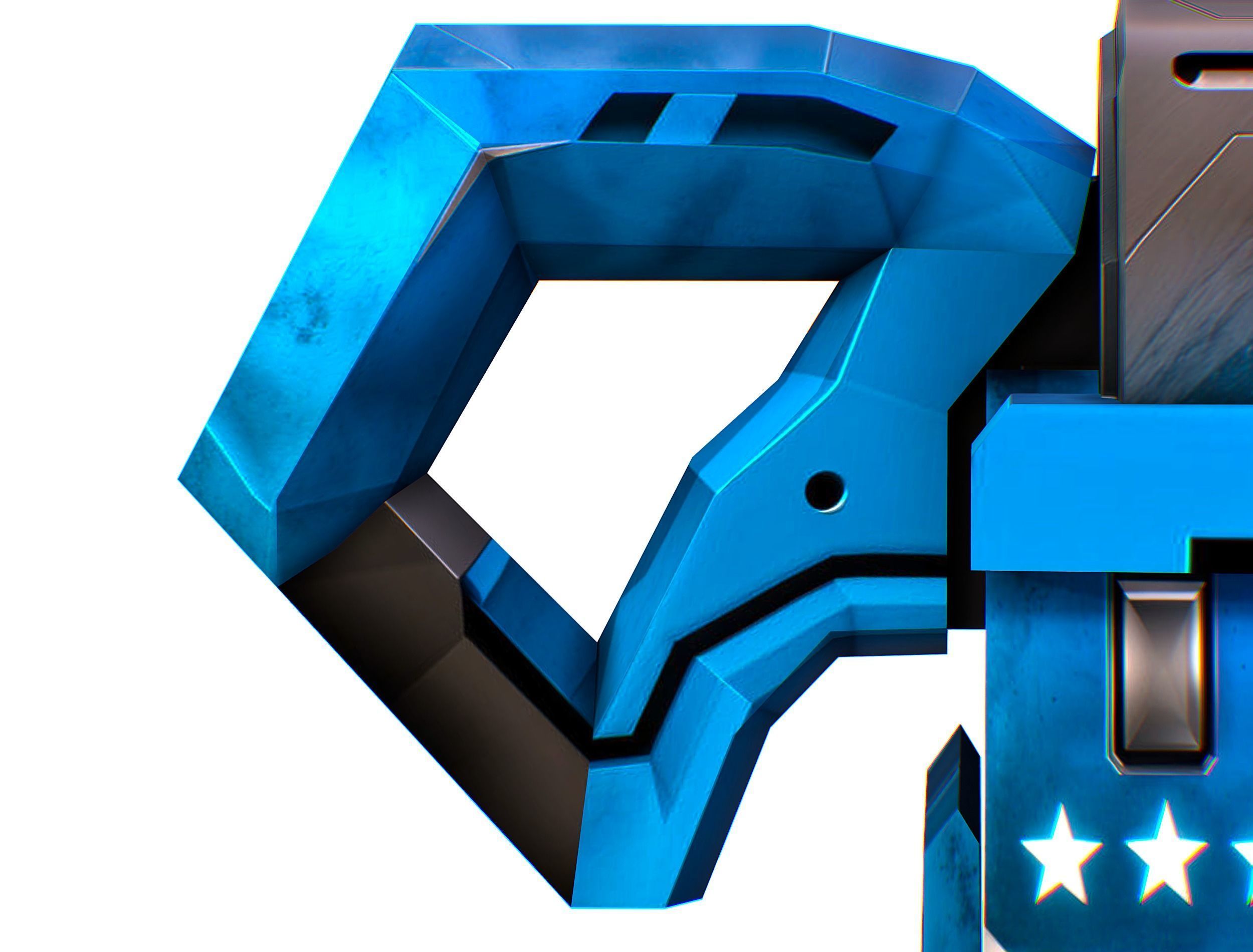 LowPoly Sci-Fi Assault Heavy Machine Gun Low-poly 3D model_28