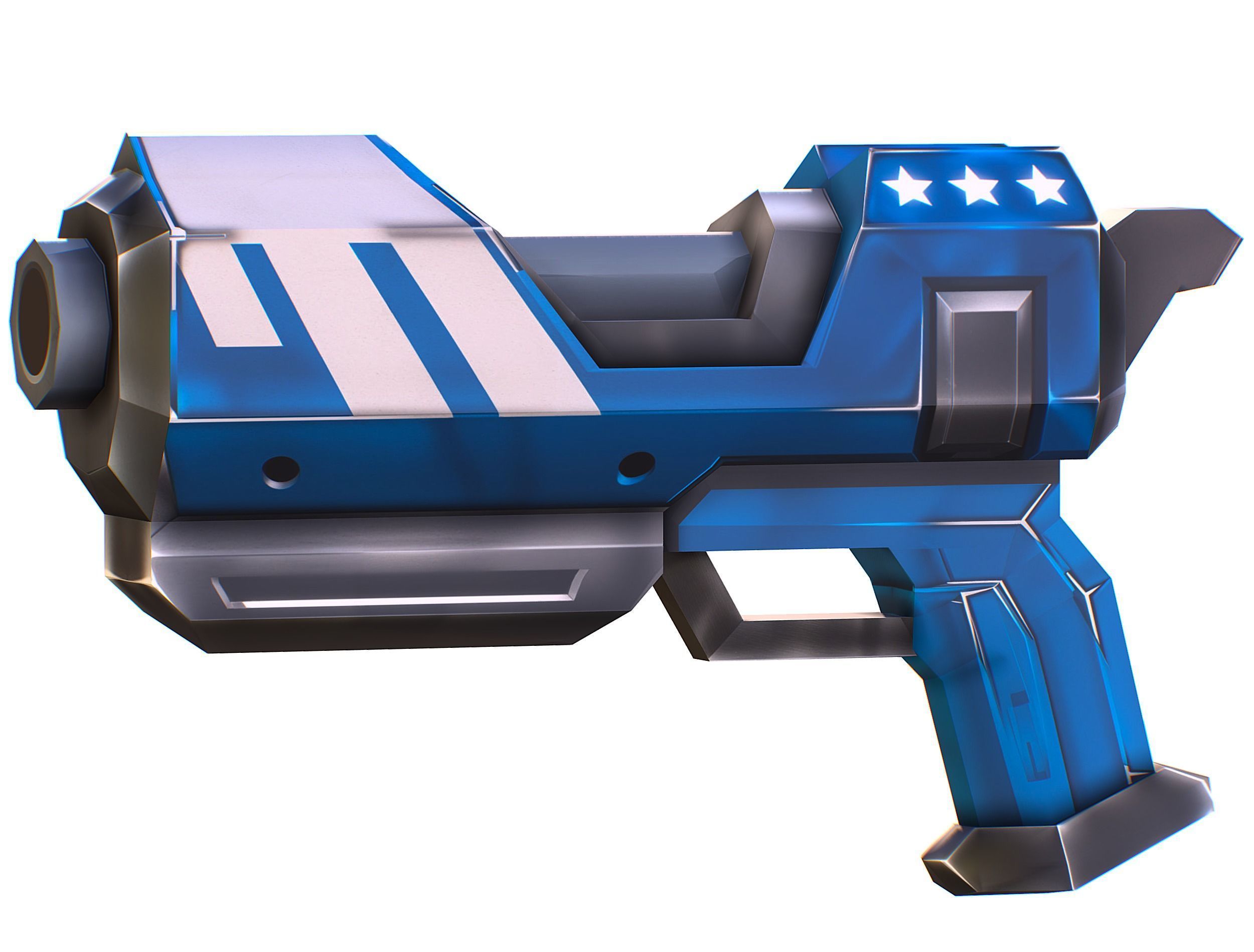 LowPoly Sci-Fi Cartoon Pistol Gun Low-poly 3D model_7