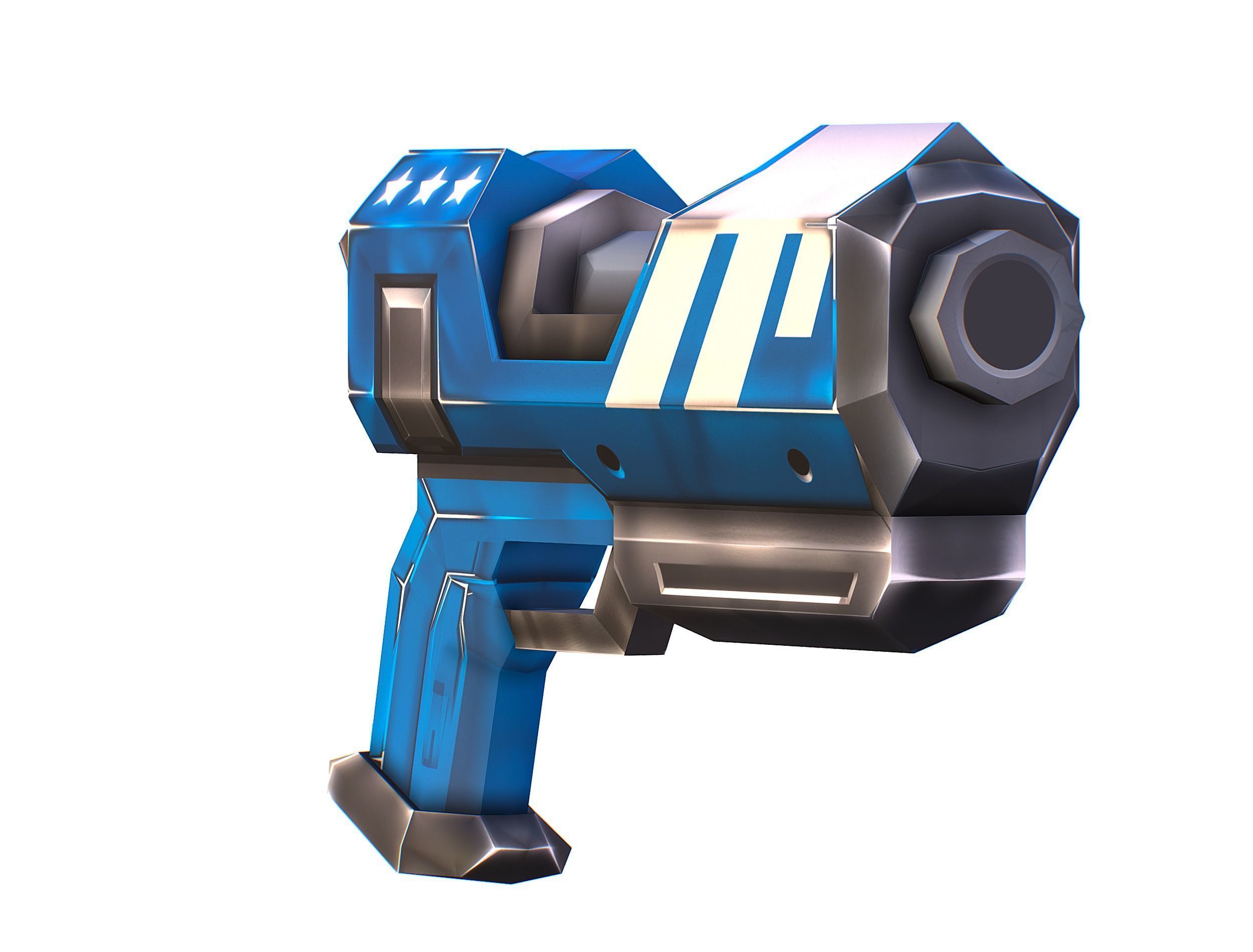 LowPoly Sci-Fi Cartoon Pistol Gun Low-poly 3D model_1