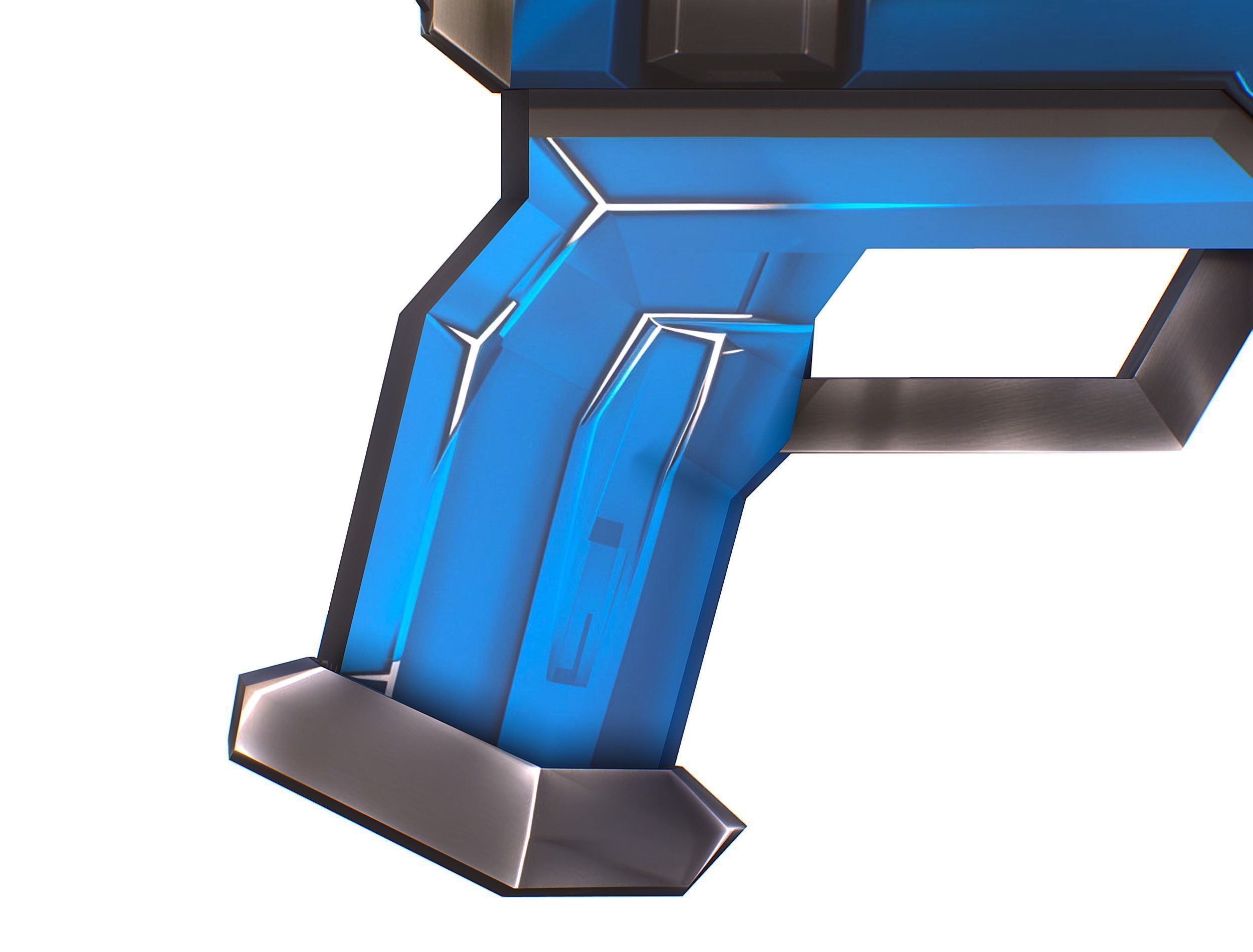 LowPoly Sci-Fi Cartoon Pistol Gun Low-poly 3D model_23