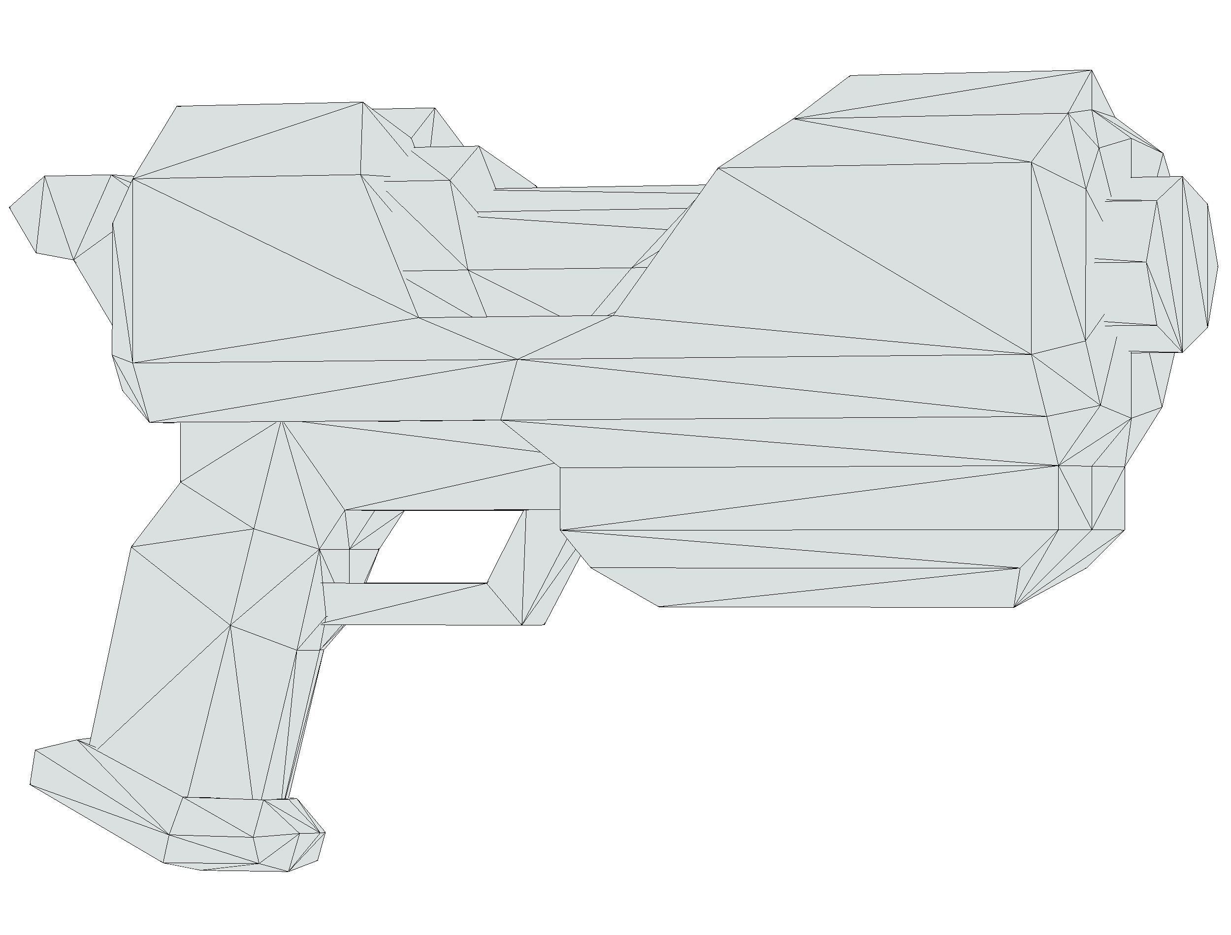 LowPoly Sci-Fi Cartoon Pistol Gun Low-poly 3D model_27