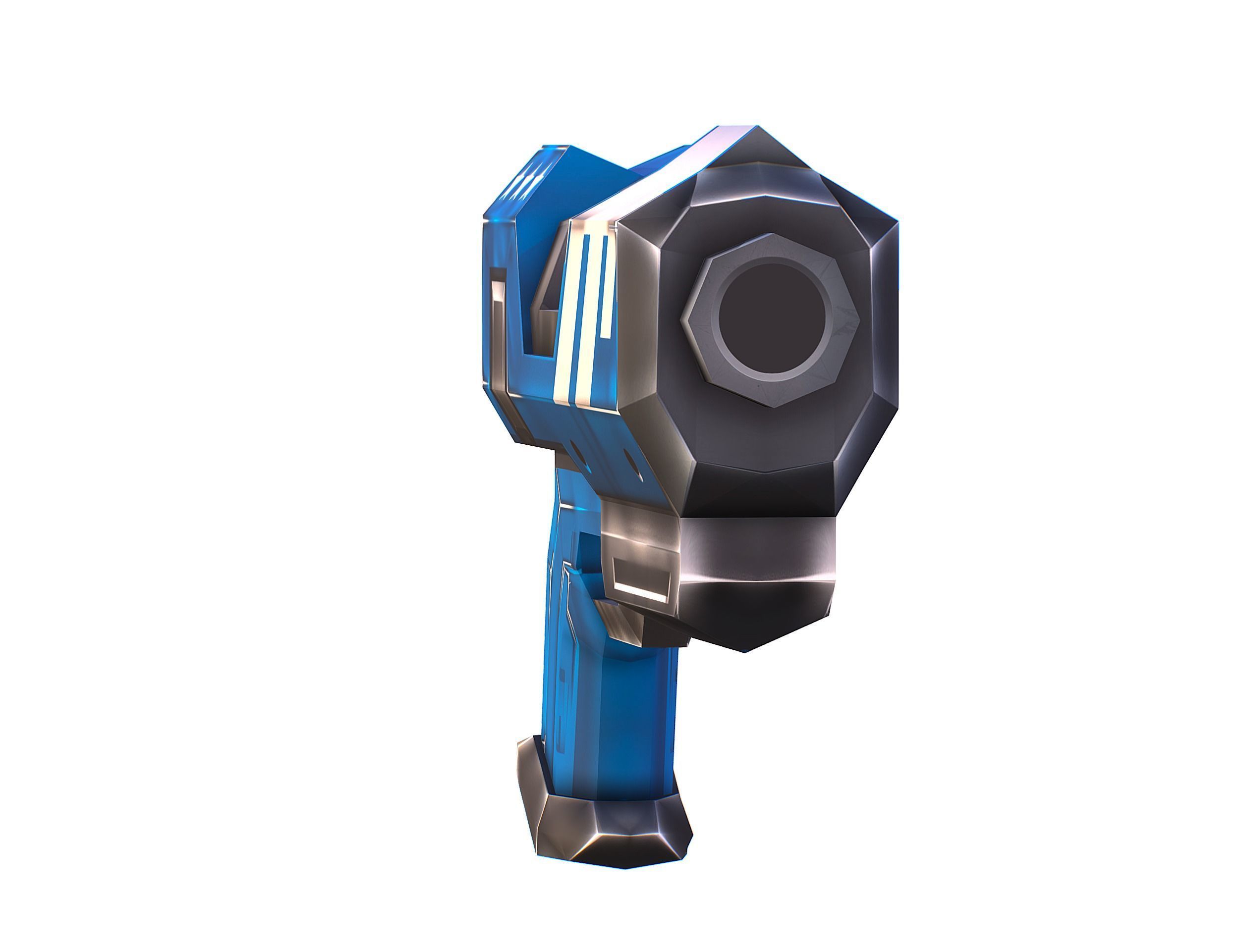LowPoly Sci-Fi Cartoon Pistol Gun Low-poly 3D model_3