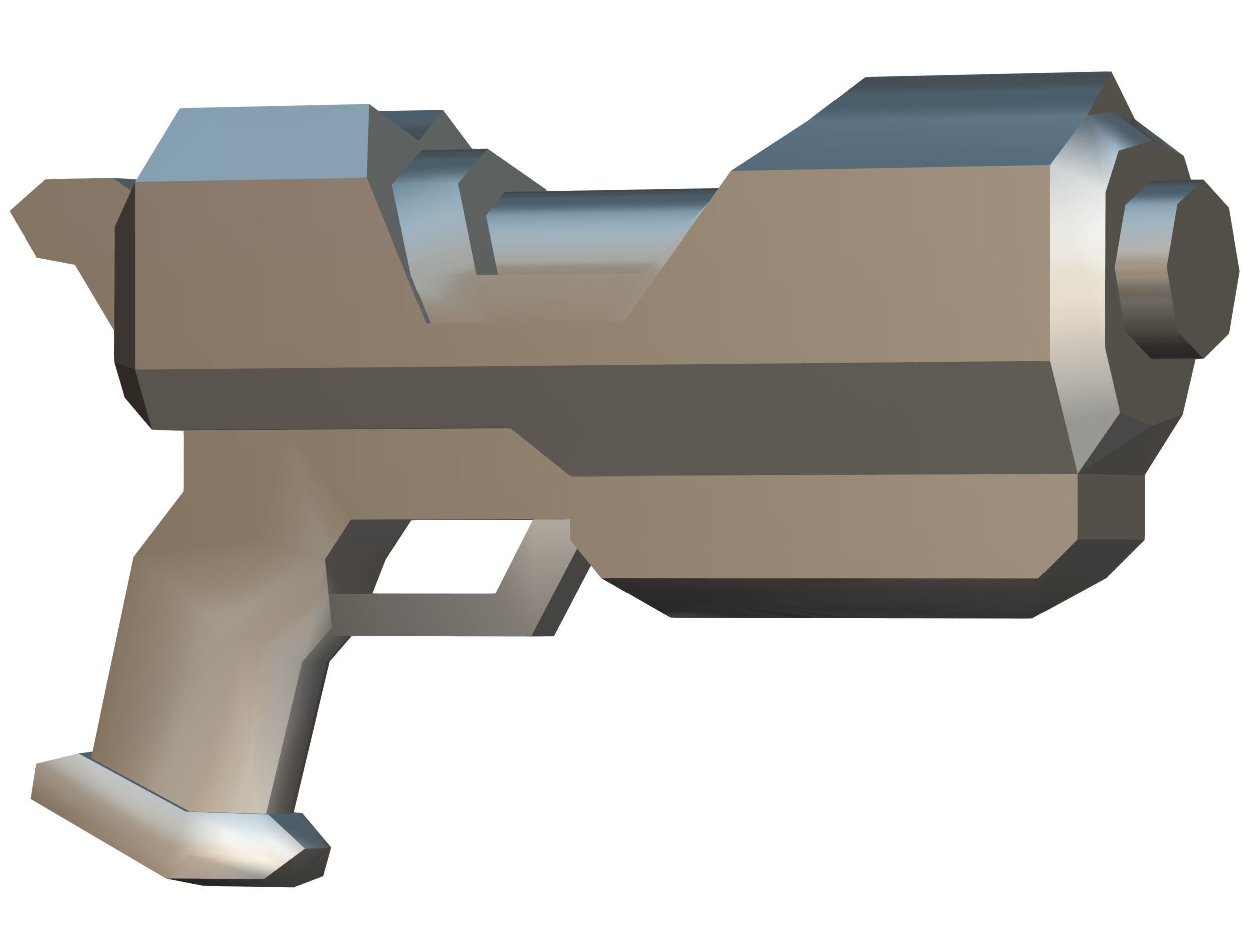 LowPoly Sci-Fi Cartoon Pistol Gun Low-poly 3D model_26