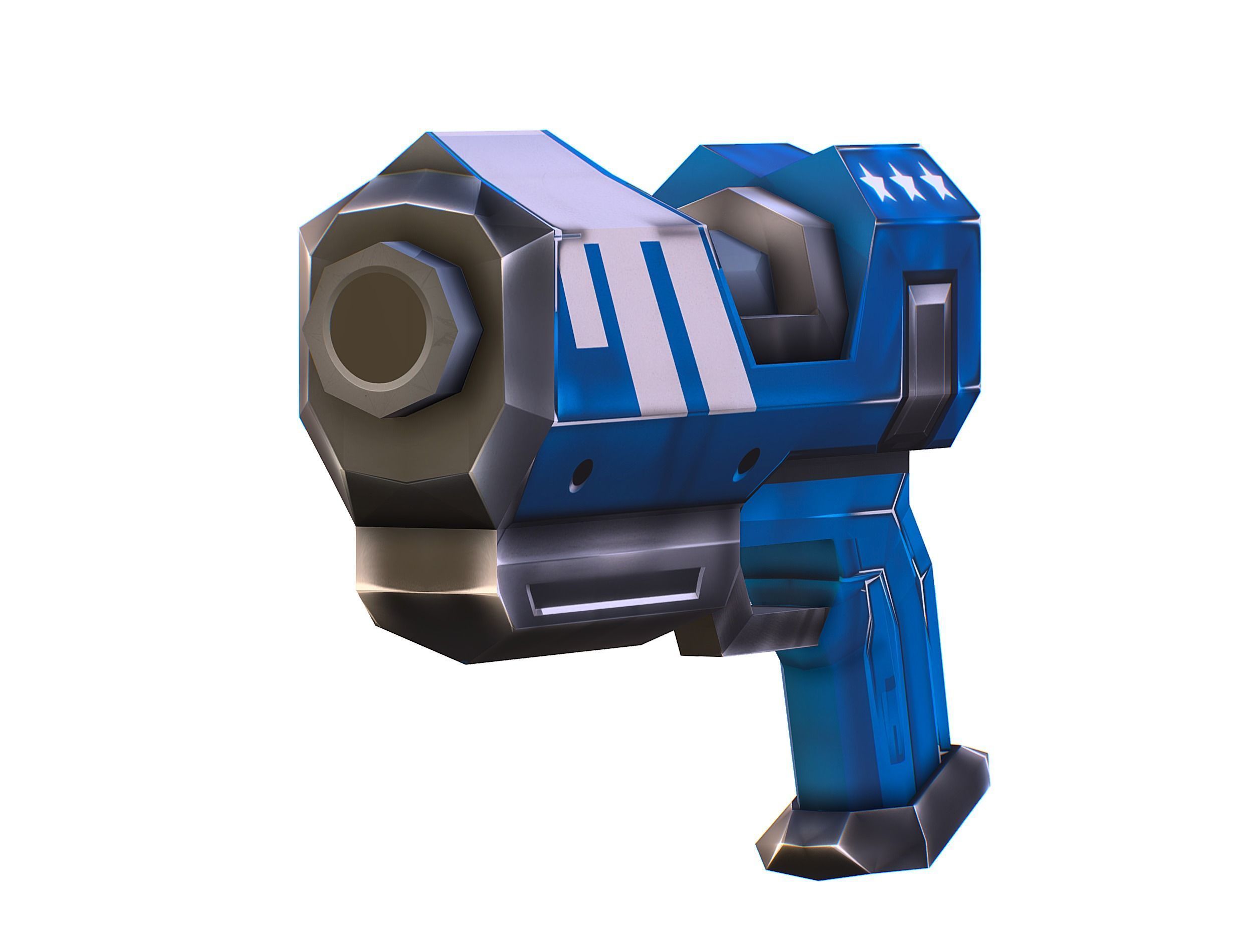 LowPoly Sci-Fi Cartoon Pistol Gun Low-poly 3D model_5