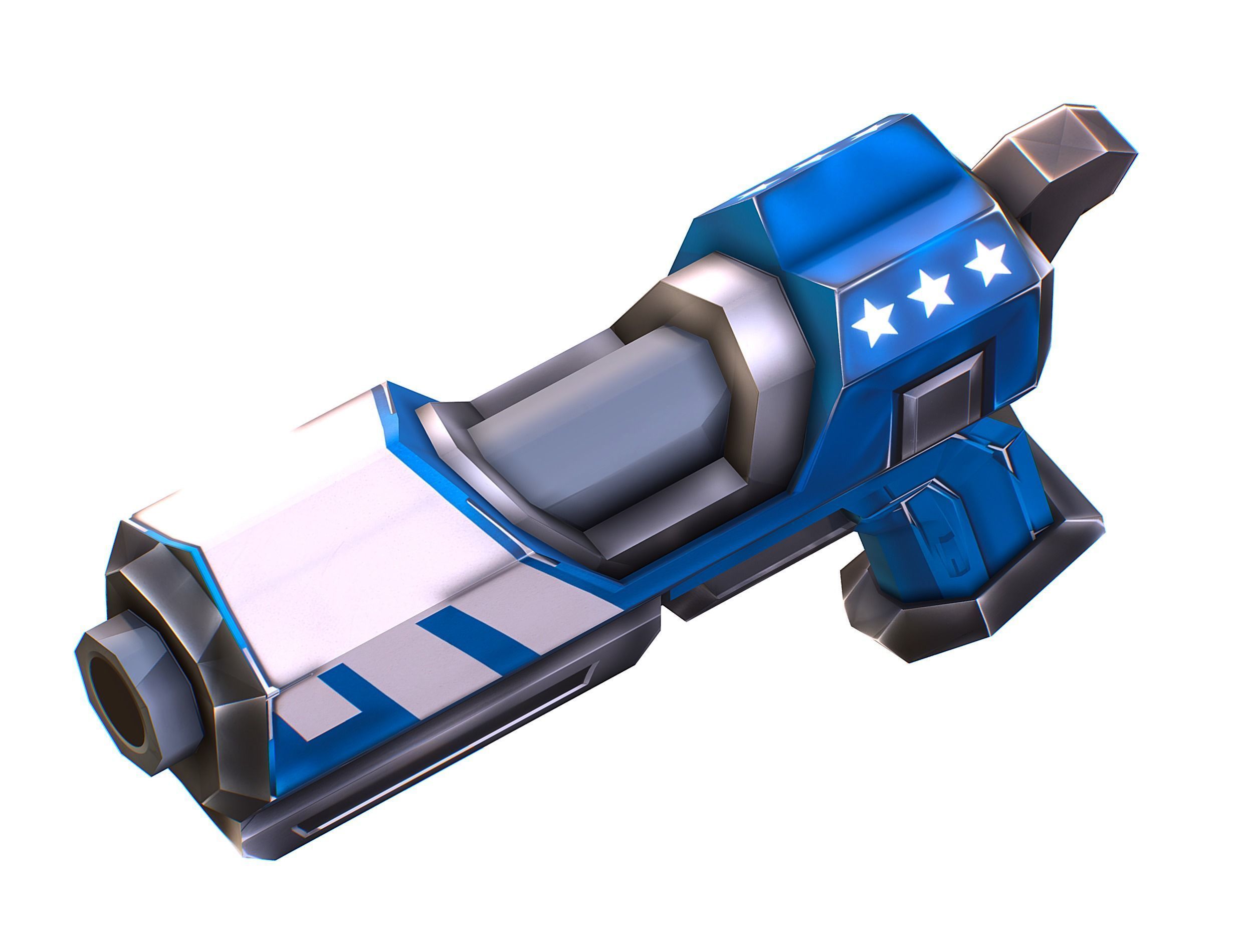 LowPoly Sci-Fi Cartoon Pistol Gun Low-poly 3D model_18